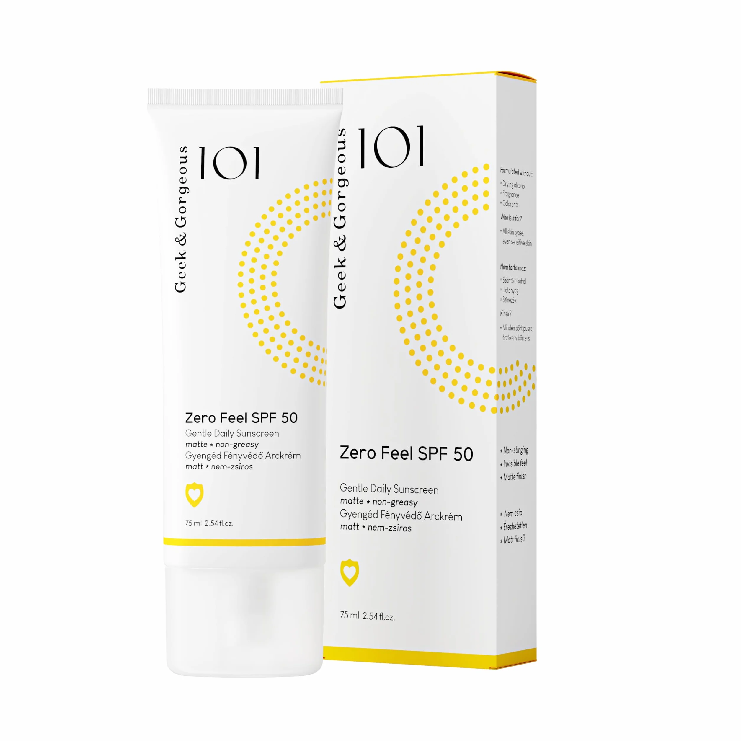 Geek & Gorgeous Zero Feel SPF 50 codzienny krem przeciwsłoneczny lekka formuła ochrona szerokopasmowa UVA-PF 30