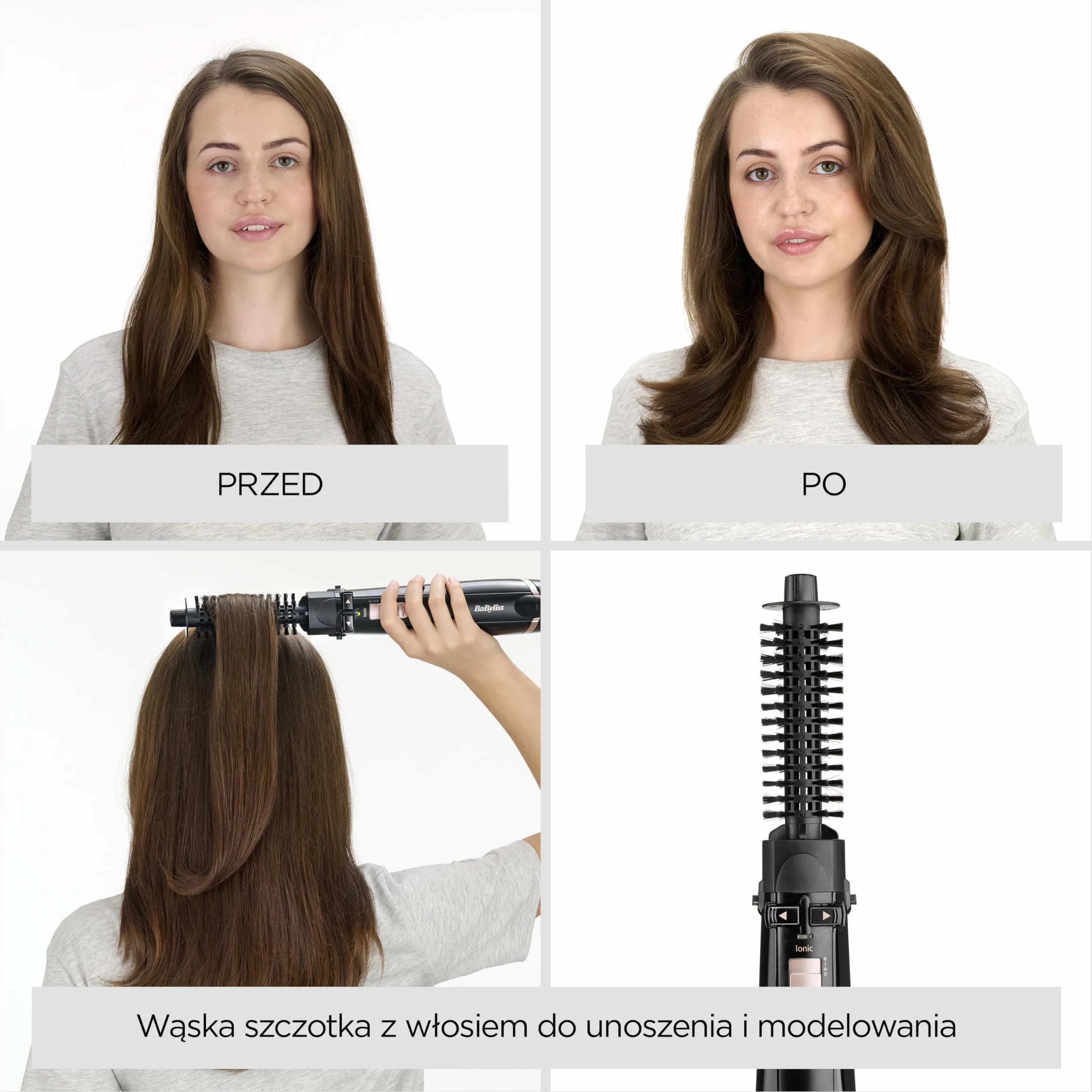 BaByliss AS200E obrotowa szczotka z gorącym powietrzem 1000 W jonowa stylizacja włosów czarna