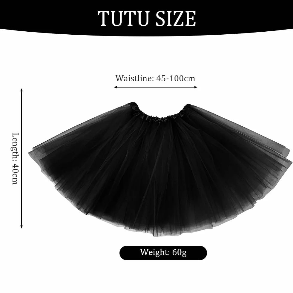 Spódnice tutu dla kobiet, elastyczna, 3-warstwowa tiulowa spódnica tutu dla dorosłych, nastolatek, spódnice baletowe, na imprezy przebieranki, do tańca