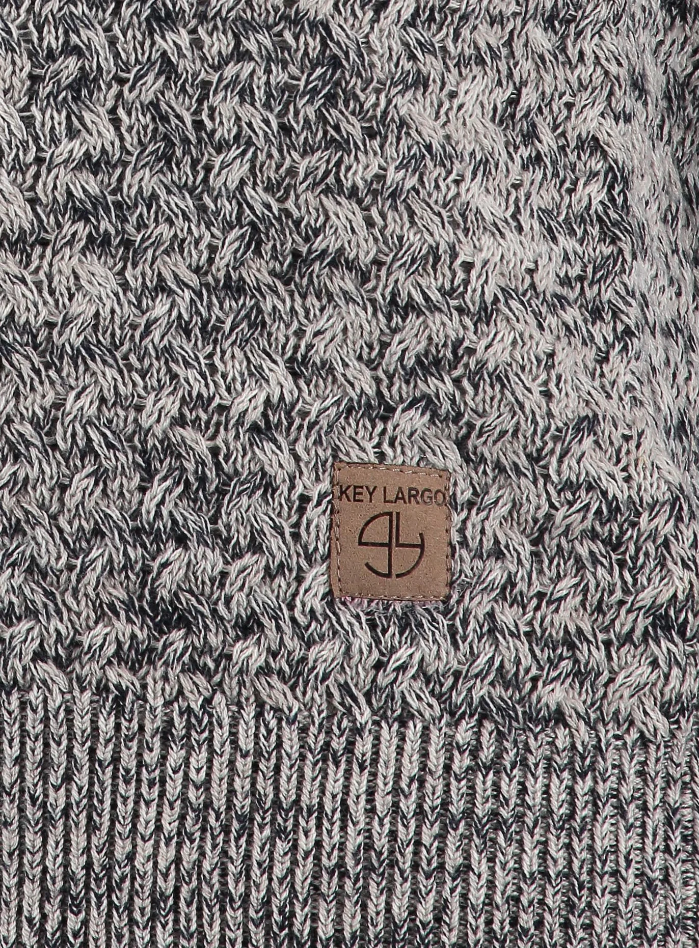 KEYLARGO Como okrągły sweter męski, Jasnoszary (1104), XXL
