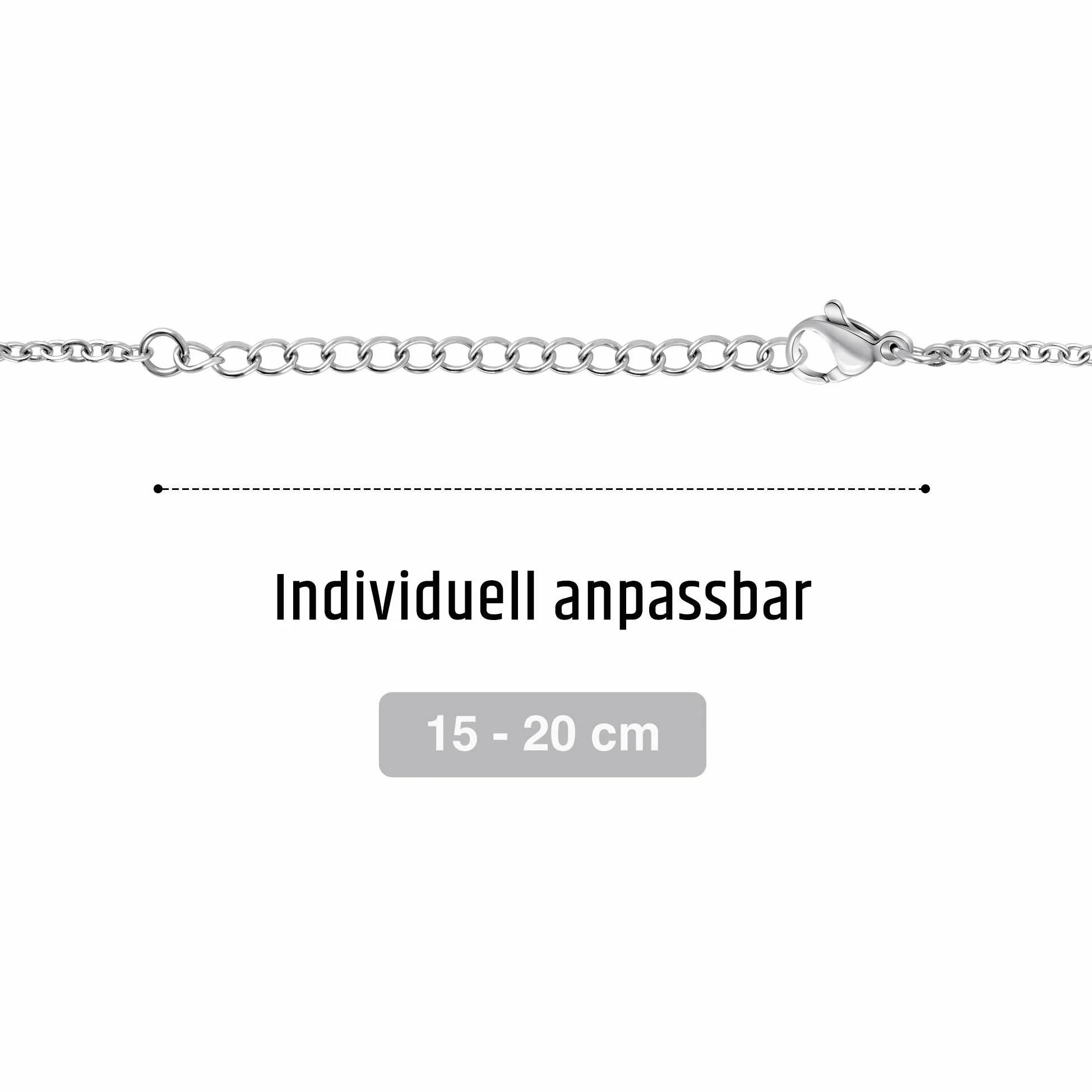 Nuoli® Bransoletka damska z zawieszką w kształcie kuli ziemskiej, 15 + 5 cm, z polerowanej stali nierdzewnej e stal szlachetna, colore: srebro, cod. NU109