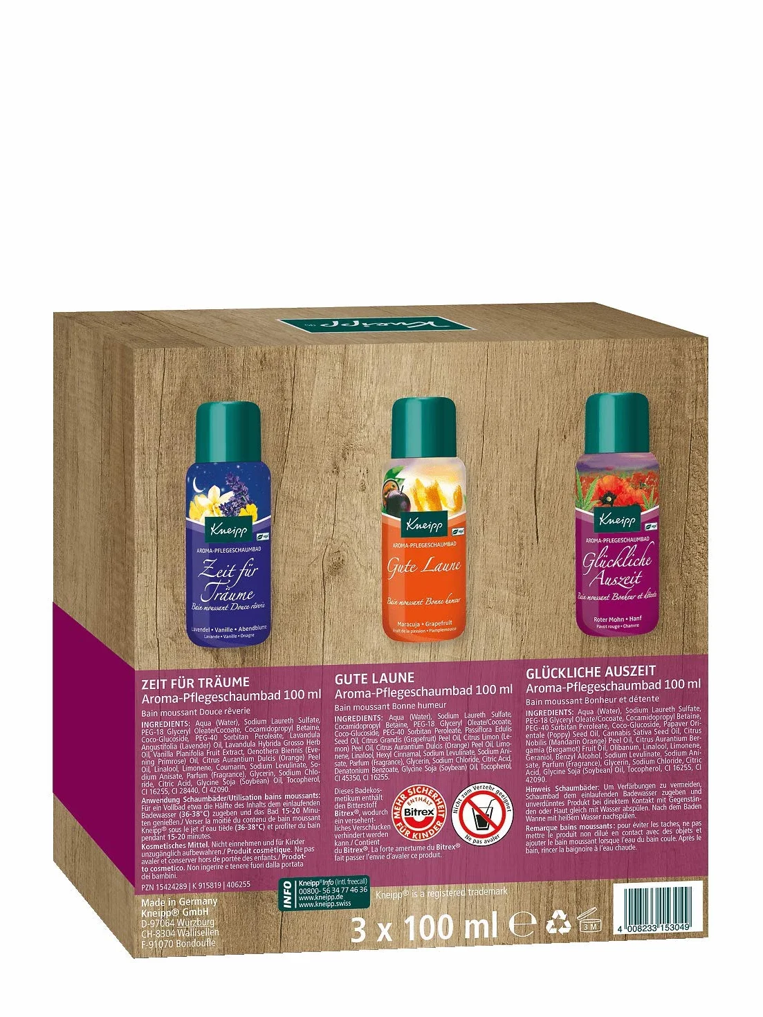 Kneipp Happy Bath Time Zestaw Olejków do Kąpieli, 3 x 100 ml