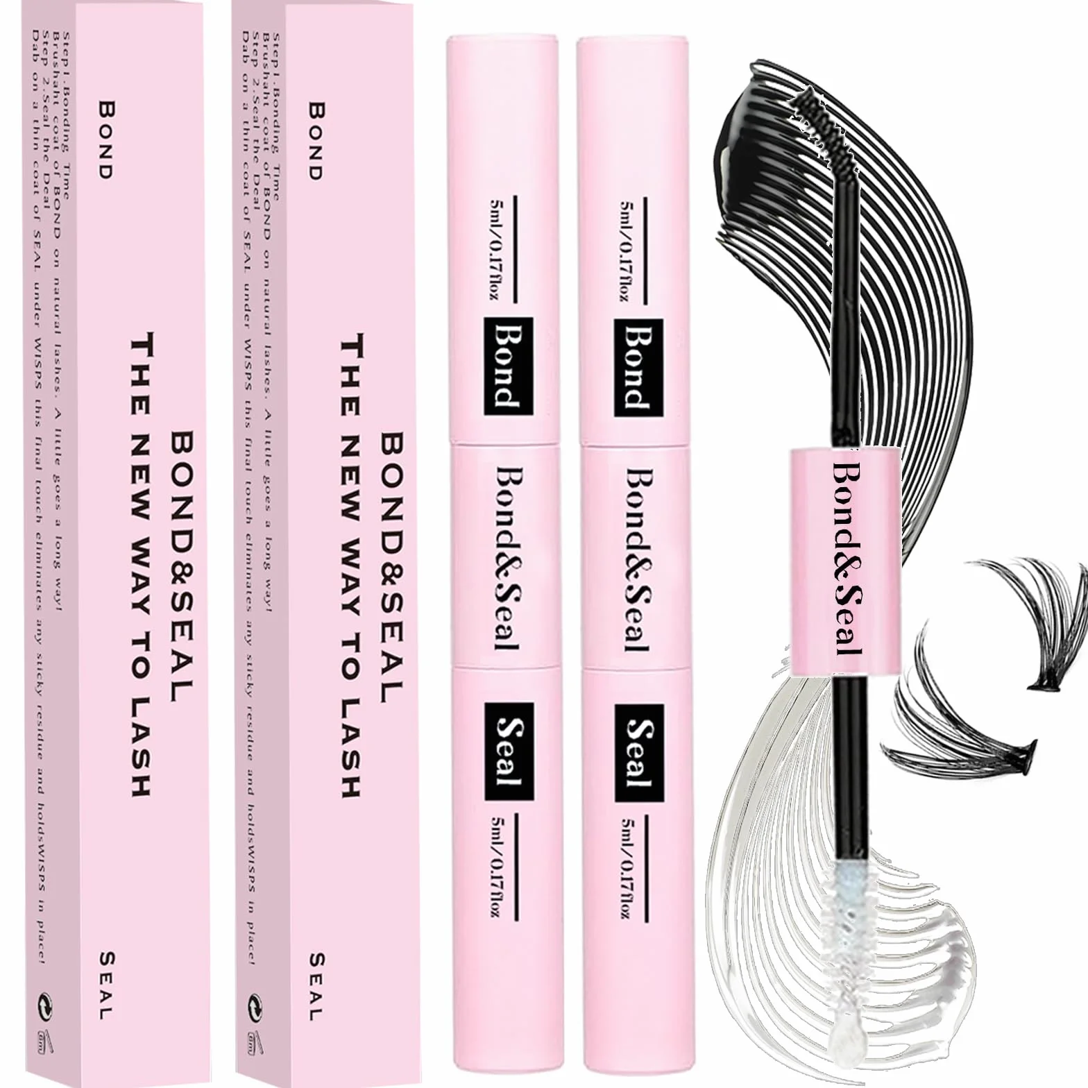 2 x klej do rzęs Lash Bond i Seal Kit DIY Lash Extension z wodoodpornym klejem klastrowym 72h i uszczelnieniem sztucznych rzęs w domu