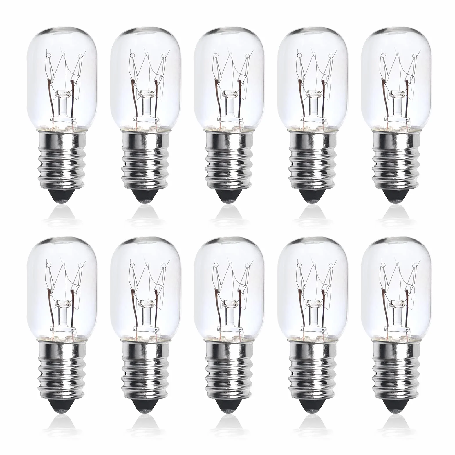 Bonlux E14 Żarówka do piekarnika do 300 stopni, specjalna lampa kuchenna/piekarnik, ciepła biel, 2700 K, ściemnialna żarówka 14 W, 90 lm, 220 V, do mikrofalówki, piekarnika, lampy solnej, lodówki,