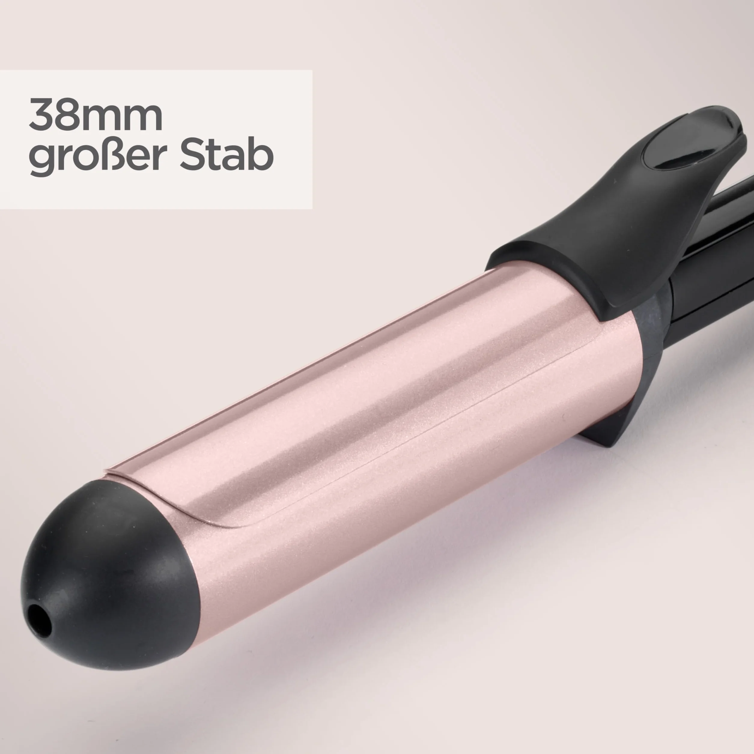 BaByliss Lokówka do włosów 38mm C453E Ceramiczny uchwyt z kwarcem, z pincetą, 6 Temperatury 160°C do 210°C Trwałe loki, Zimna końcówka uchwytu, Rękawica w zestawie, Obrotowy kabel