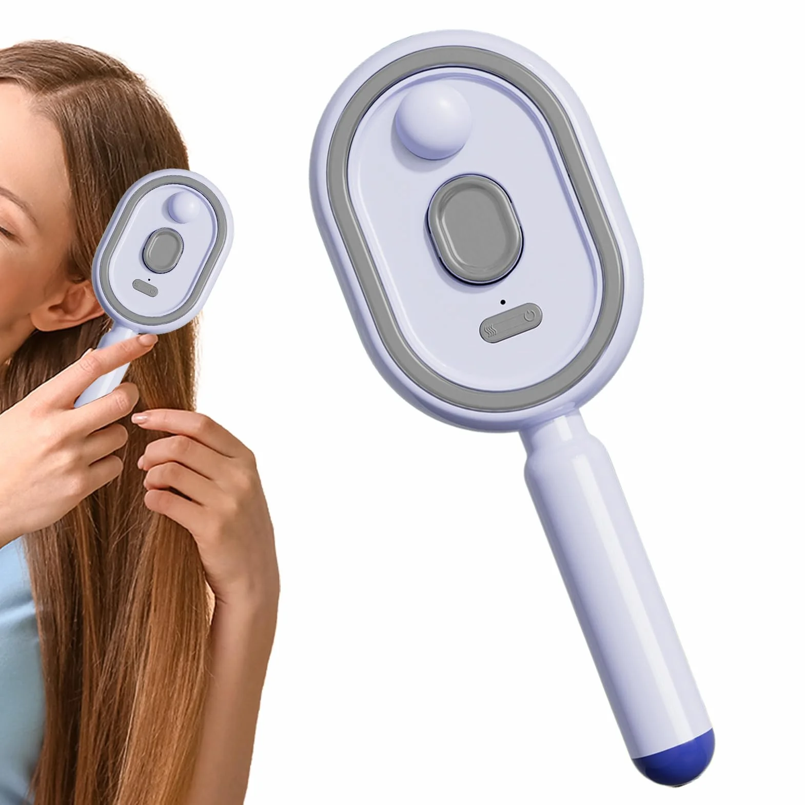 Wet Hair Brush - Vibration Misting Tool for Home Spa Styling Grooming Use | Electric Air Cushion Design with Red Light Feature Soft Bristle Layout Adds Shine Smooth Glide for Women Girls Daily Clean