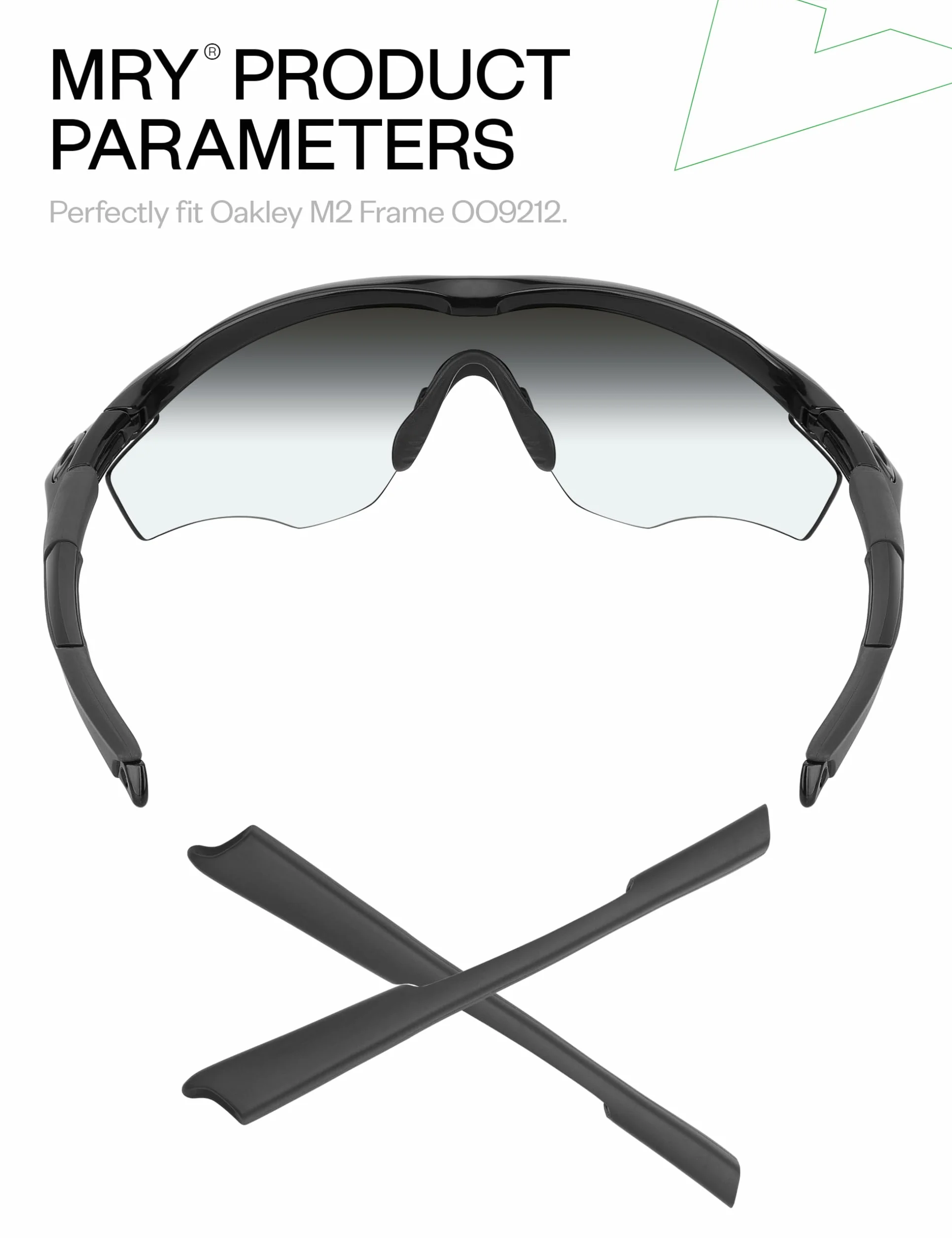 Mryok Wymienne nauszniki do okularów przeciwsłonecznych Oakley M2 Frame / M2 Frame XL - Opt, Szary, Rozmiar uniwersalny