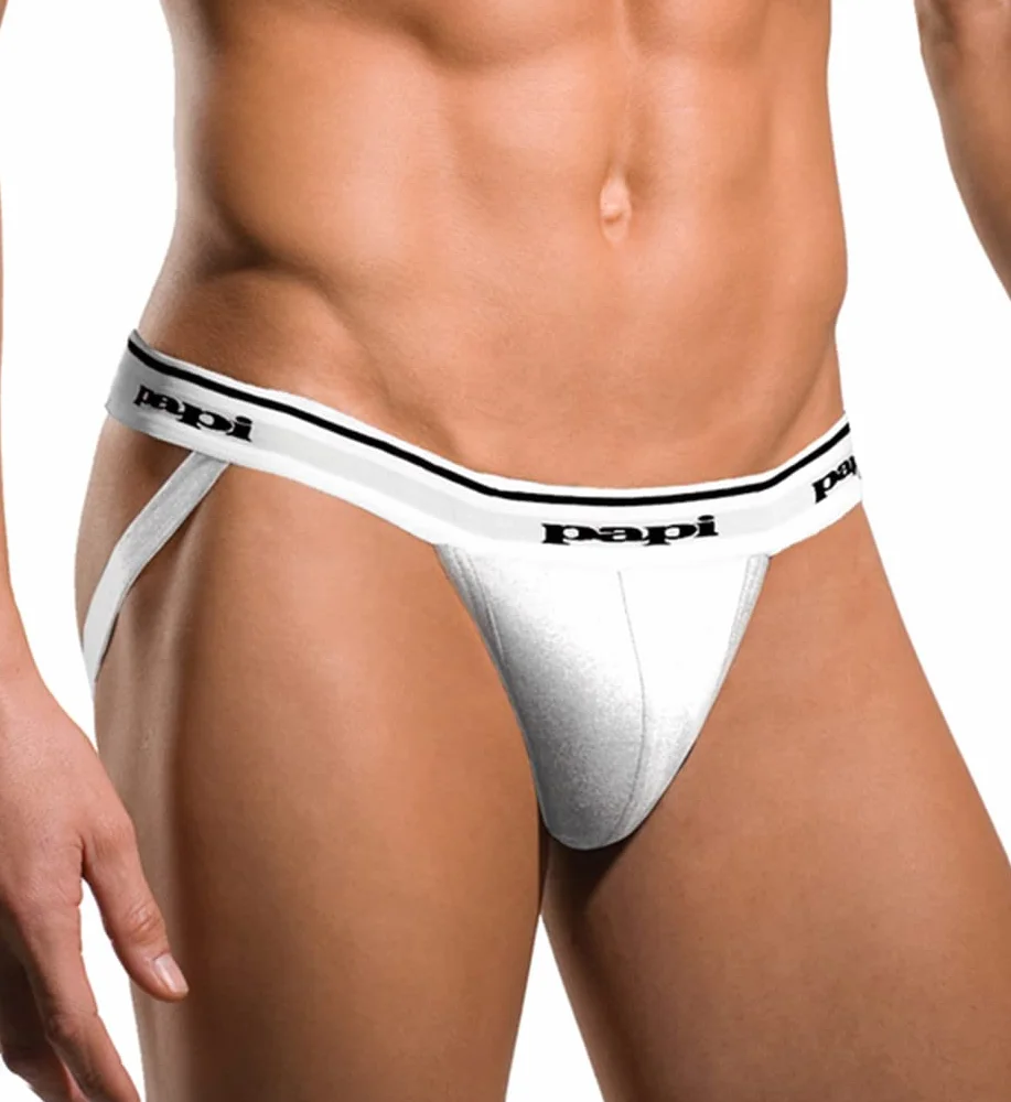 Papi 3 sztuki męski Premium Cheeky Butt-Flaunting Cotton Jock Strap, Pack of 3 Underwear, (3 w zestawie)