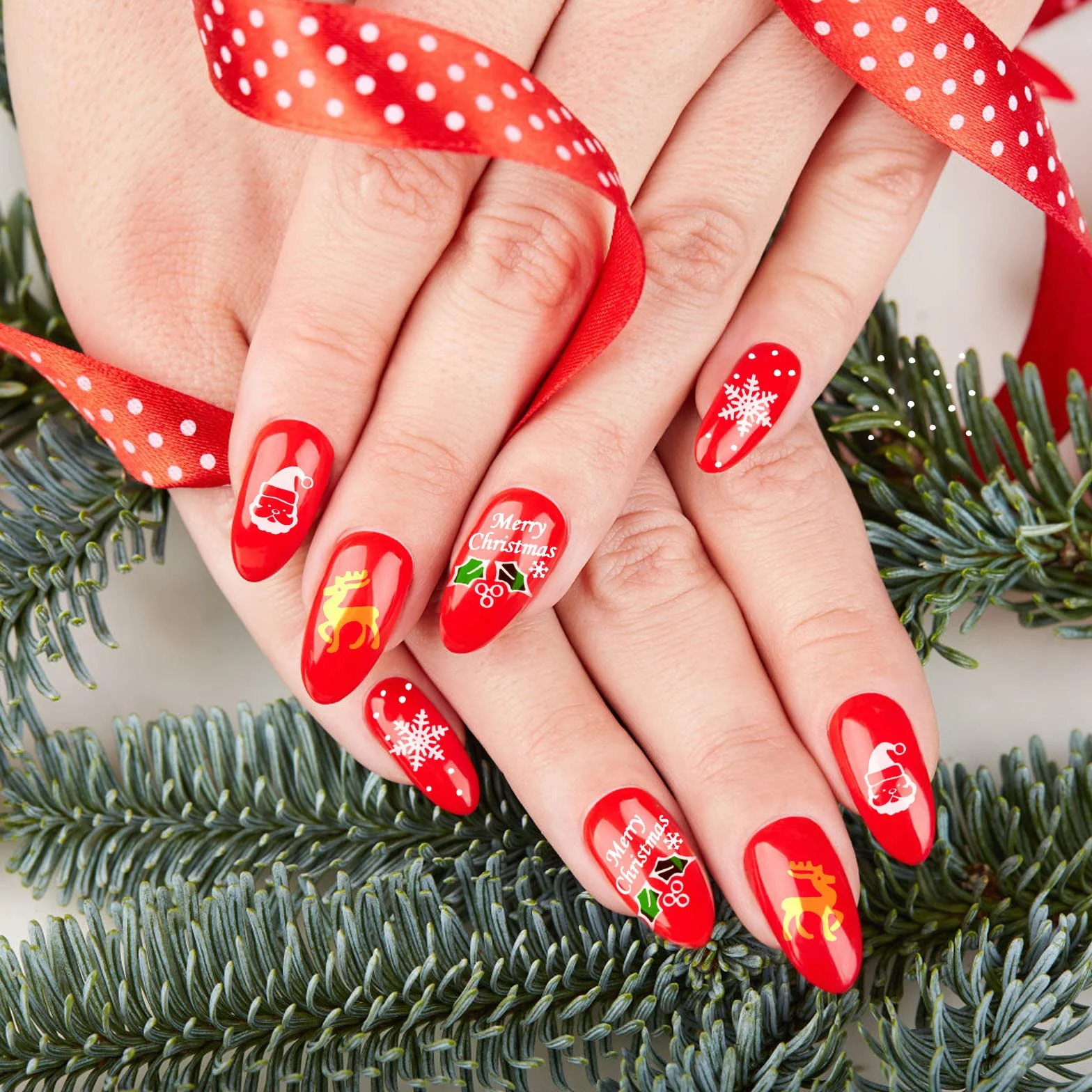 HOWAF 6 świątecznych talerzy do stemplowania paznokci zestaw do zdobienia paznokci DIY manicure + skrobak
