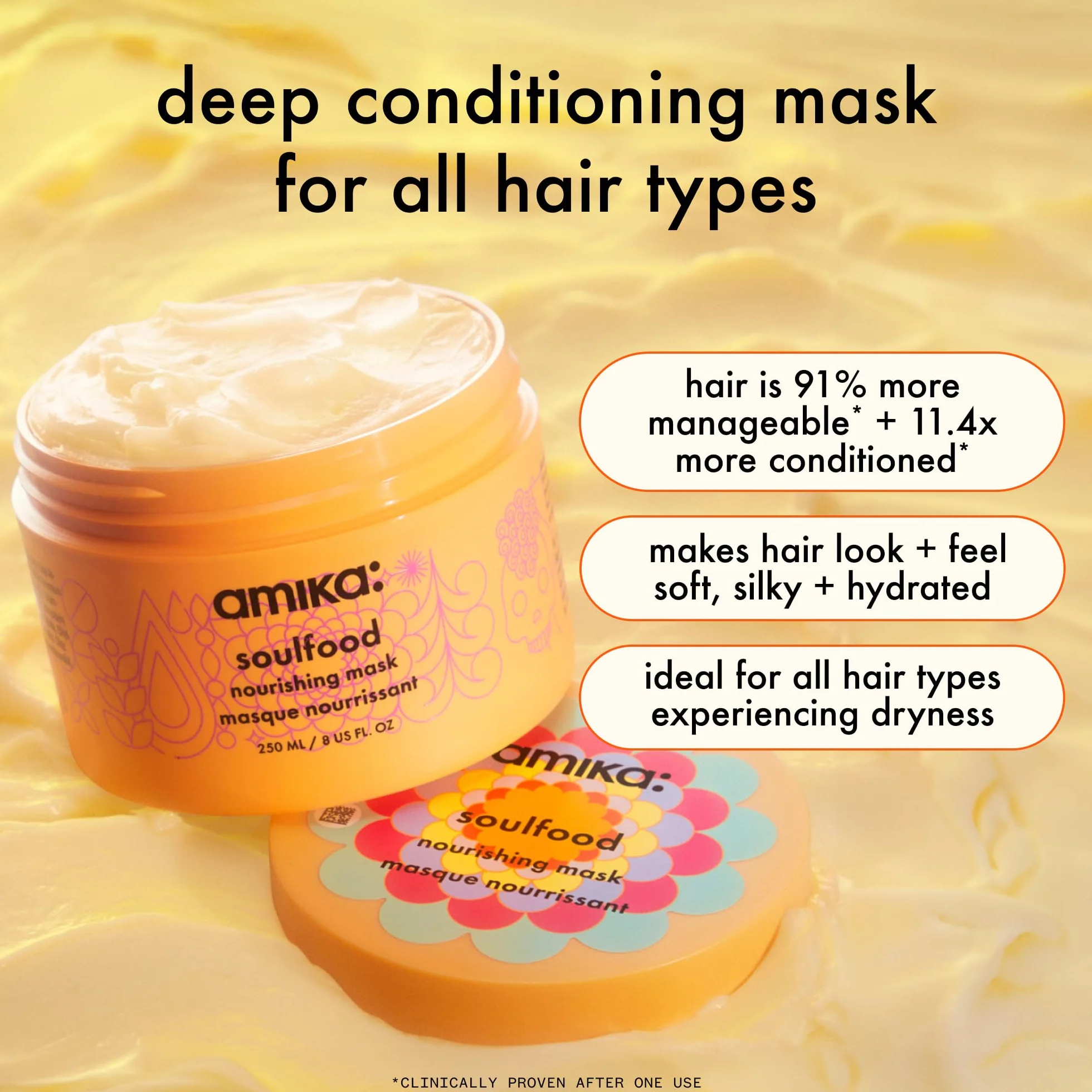 Amika Soulfood Nourishing Mask 250ml - Maska do włosów suchych włosów - Maska do włosów zniszczonych