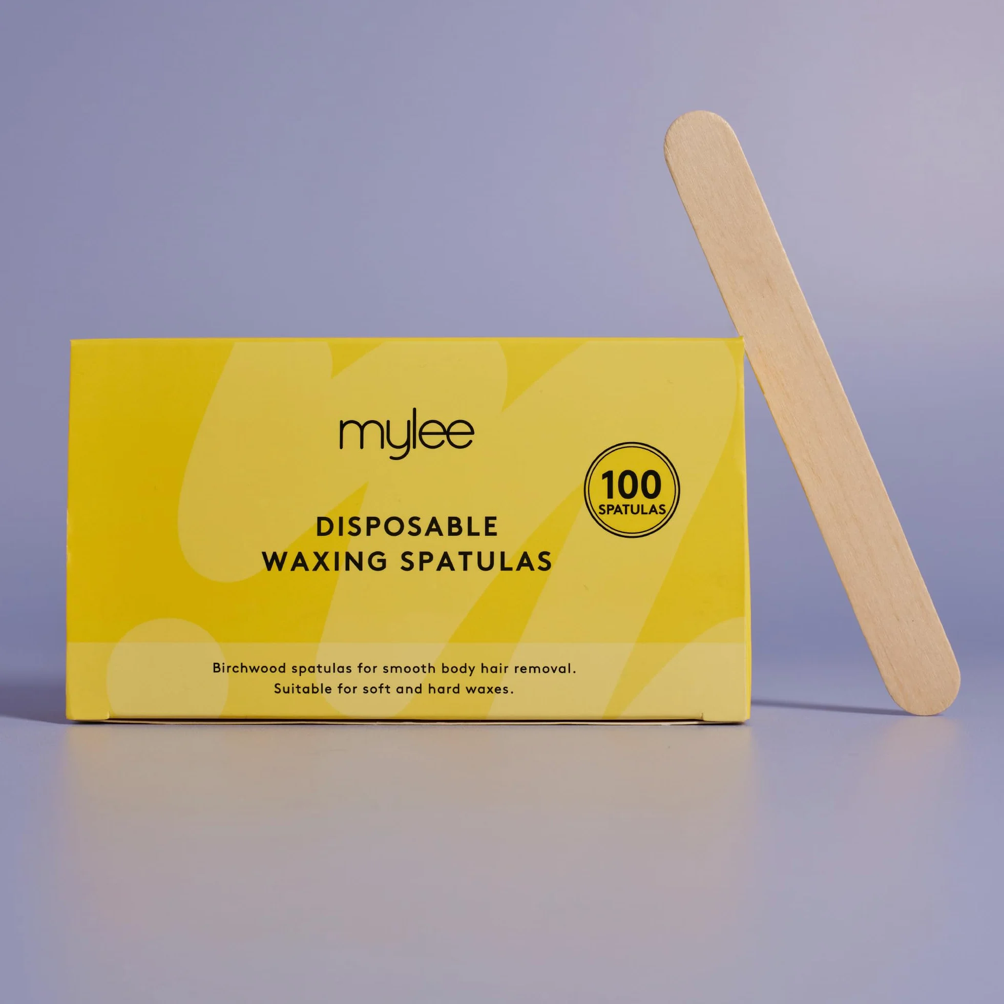Mylee Premium Salon Jakość Jednorazowe Drewniane szpatułki do woskowania, Opakowanie 100 sztuk, Higieniczne i odpowiednie do ciepłych i gorących wosków
