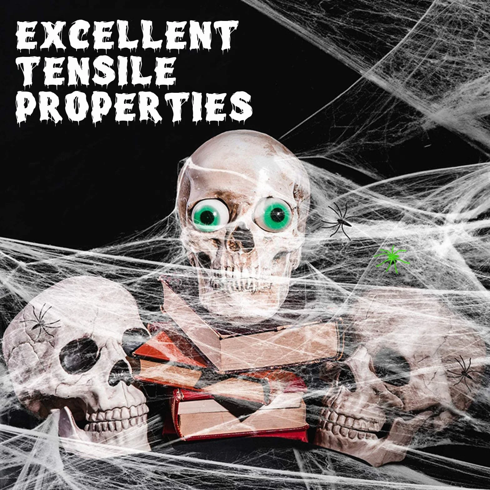 GWAWG Pajęczyny na Halloween, 100 g, dekoracja pajęczyny z 40 szt. sztucznych pająków, rozciągliwa sztuczna pajęczyna na Halloween, biała pajęczyna do przerażających dekoracji na Halloween