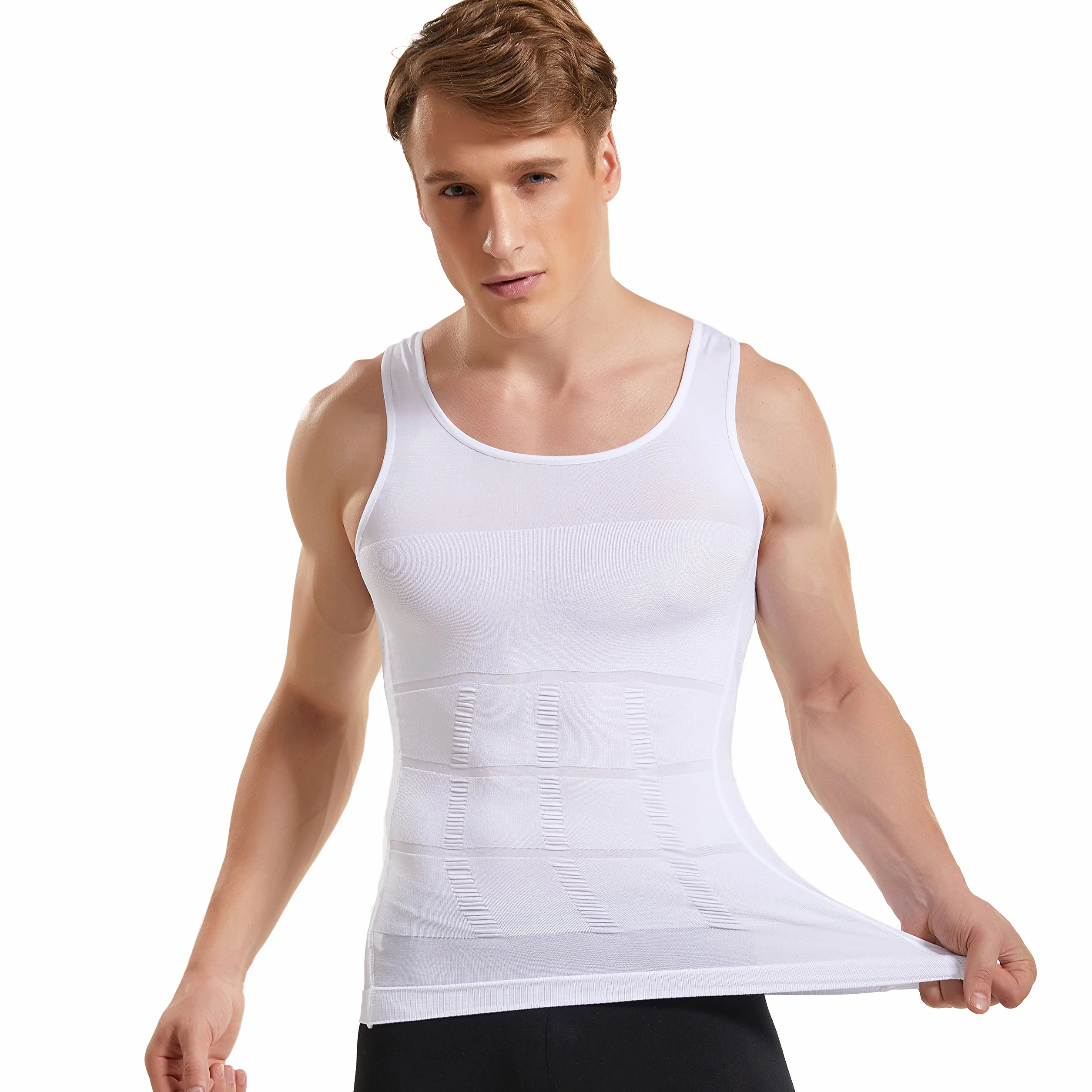 HANERDUN Tank Top Ginekomastia Kompresja Ukrywanie Piersi Mężczyźni Bielizna modelująca Moobs Spłaszcza Cały Brzuch Wyszczula talię i Maska Krzywe