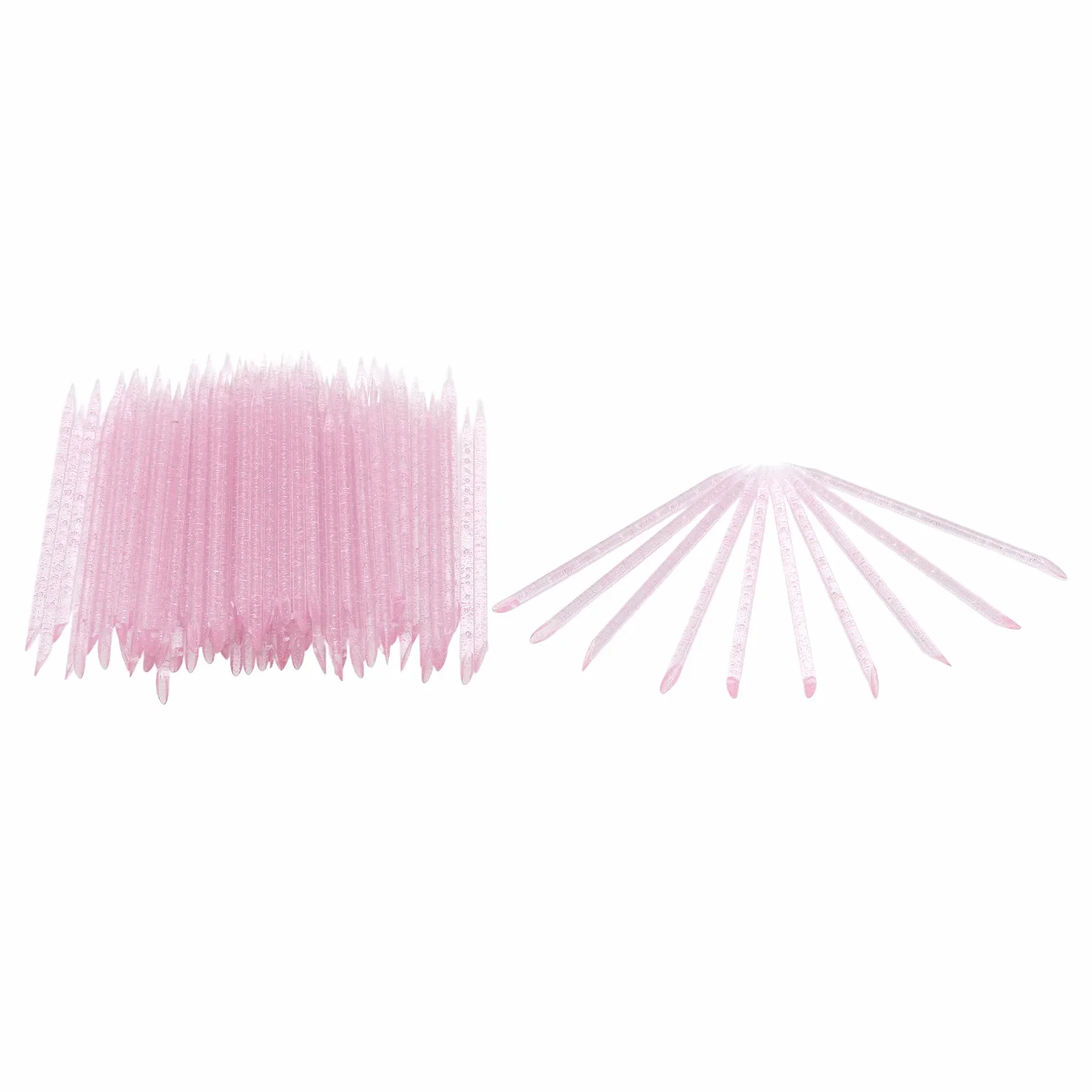 Jednorazowy Odpychacz do Skórek, Praktyczny Plastikowy Sztyft do Manicure i Pedicure, 100 Sztuk do Salonu Stylizacji Paznokci do Technik Zdobienia Paznokci w Domu (PINK)