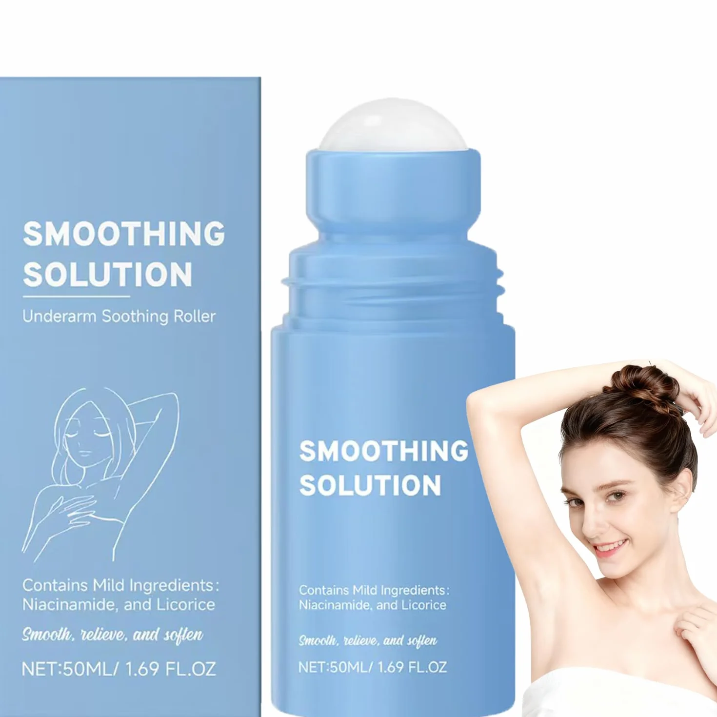 Razor Bumps Treatment for Women, Smoothing Solution Ingrown Hair Treatments, Ingrown Hair Treatments For Bikini Area, Razor Bump Remover, For Legs, Underarms, Line, Bikini Line, Ramiona (1 szt.)