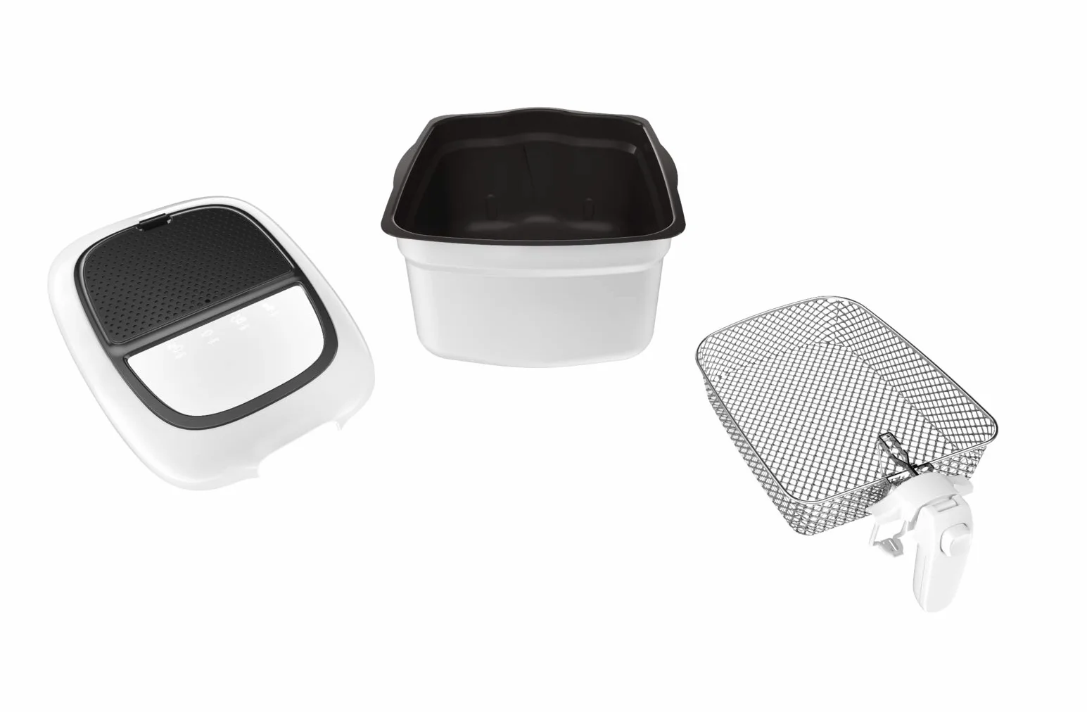 TEFAL FR3140 Super Uno Frytkownica, 1800W, pojemność 2,2L, filtr przeciwzapachowy, misa z nieprzywierającą powłoką, mycie w zmywarce, cyfrowy timer, okienko podgląd, regulowany termostat, biały/czarny