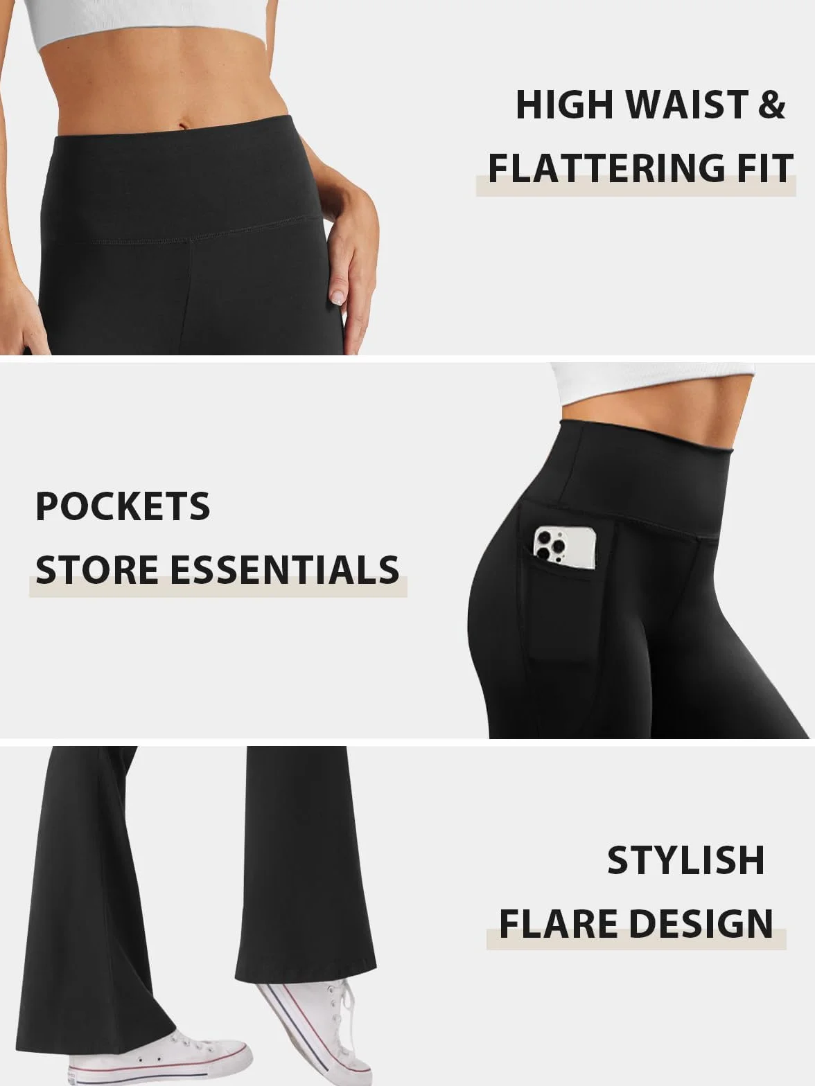 Glacspyg Spodnie do jogi Casual Pocket Jogging Spodnie damskie Sportowe Wysoka talia Jazz Szeroki elastyczny pas