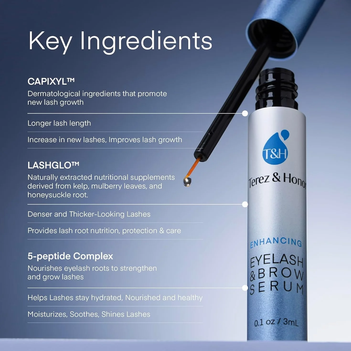Serum do wzrostu rzęs i wzmacniające rosnące i odrastające dla dłuższych i grubszych rzęs - dla kobiet i mężczyzn - Advanced Lash Growth Serum (2,5 mL)