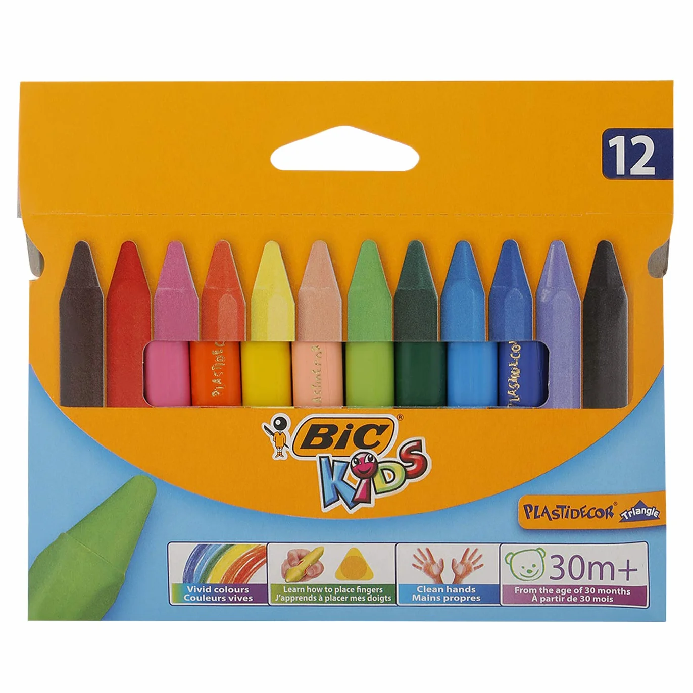 BIC Kids Plastidecor Triangle Kredki świecowe Pudełko 12szt