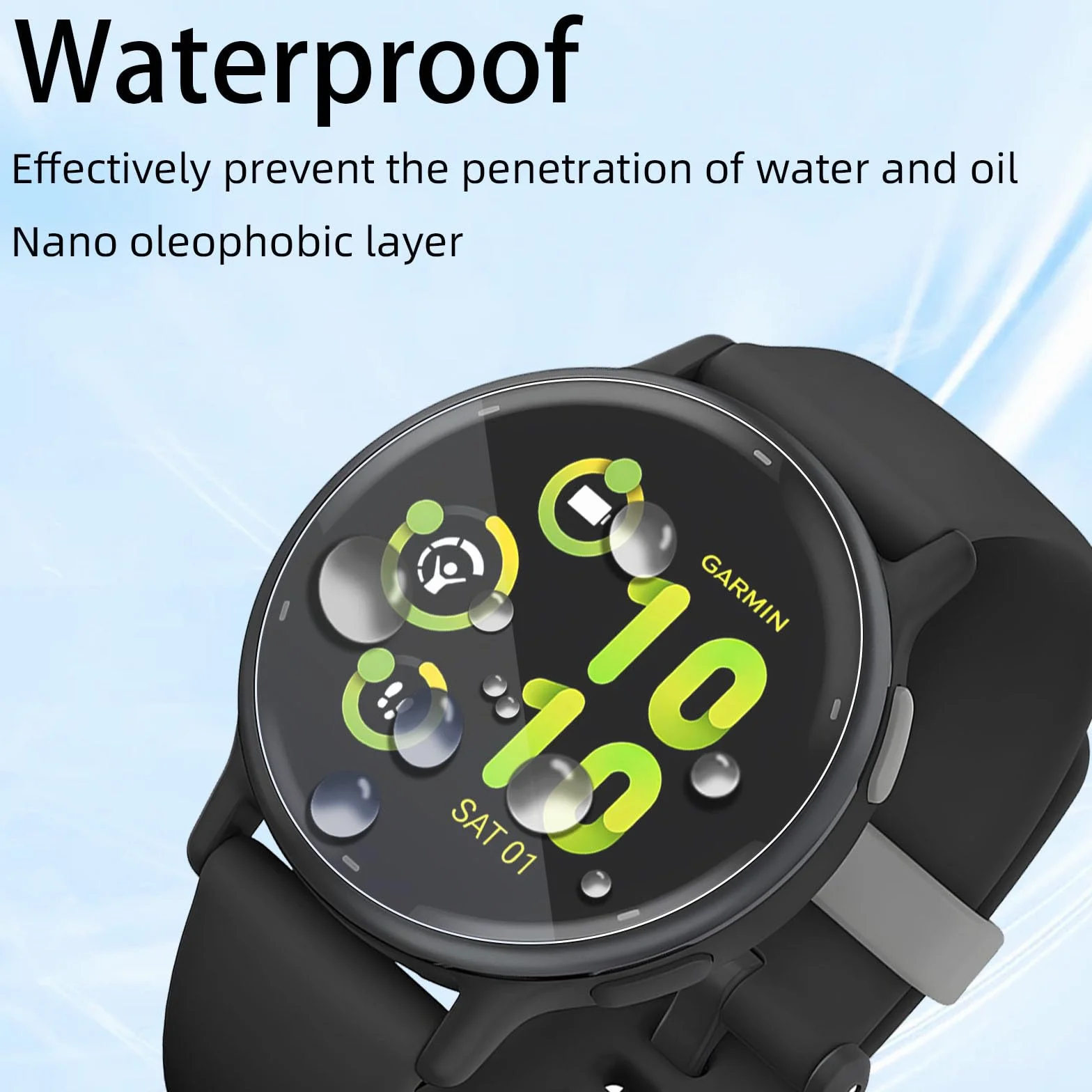 3-pak folii ochronnej na wyświetlacz kompatybilna z Garmin Vivoactive 5, miękka folia ochronna TPU, bez pęcherzyków powietrza, HD przezroczysta, odporna na zarysowania, Touch Sensitive