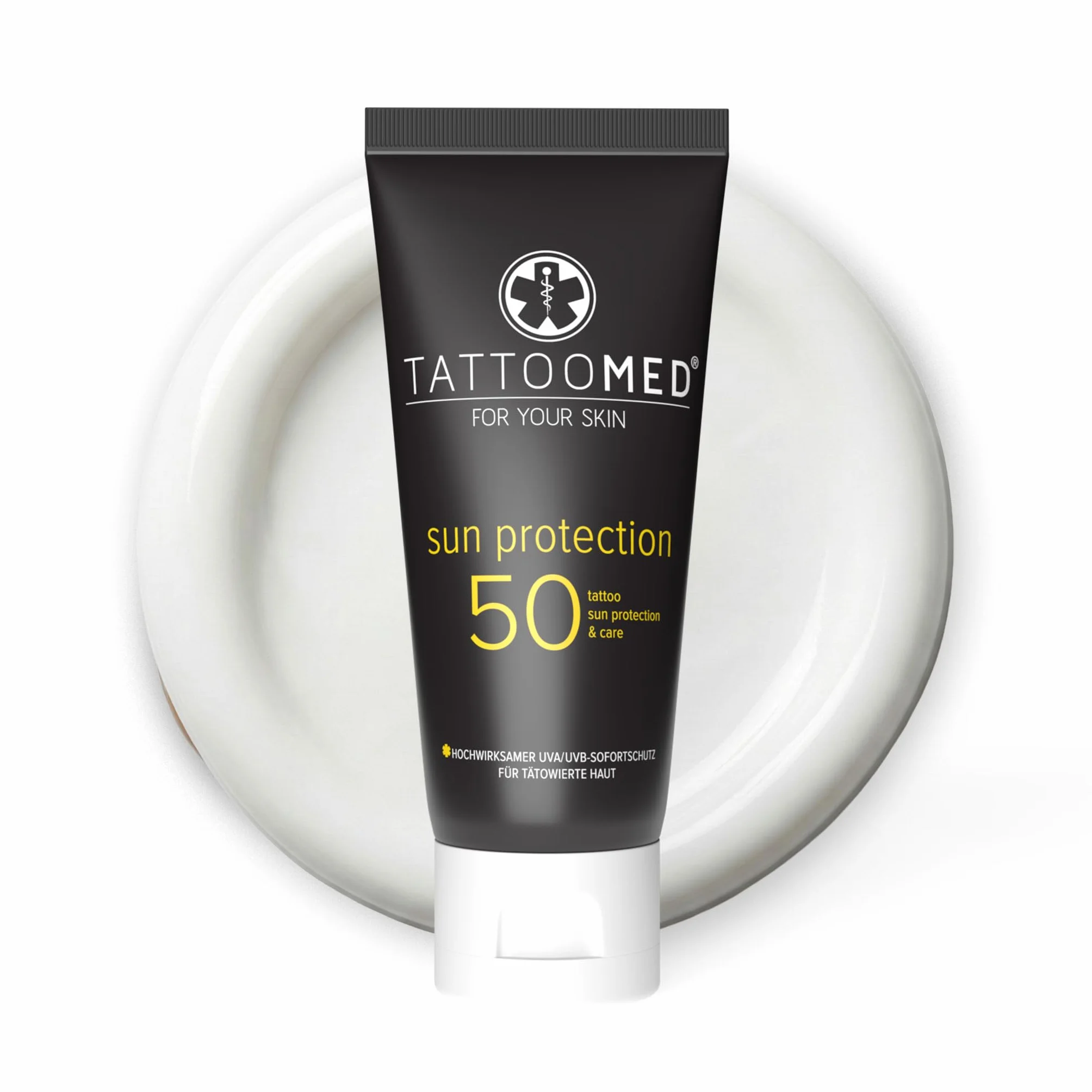 TattooMed Sun Protection LSF50 – ochrona przed słońcem do skóry tatuażowej, 1 opakowanie (1 x 100 ml)