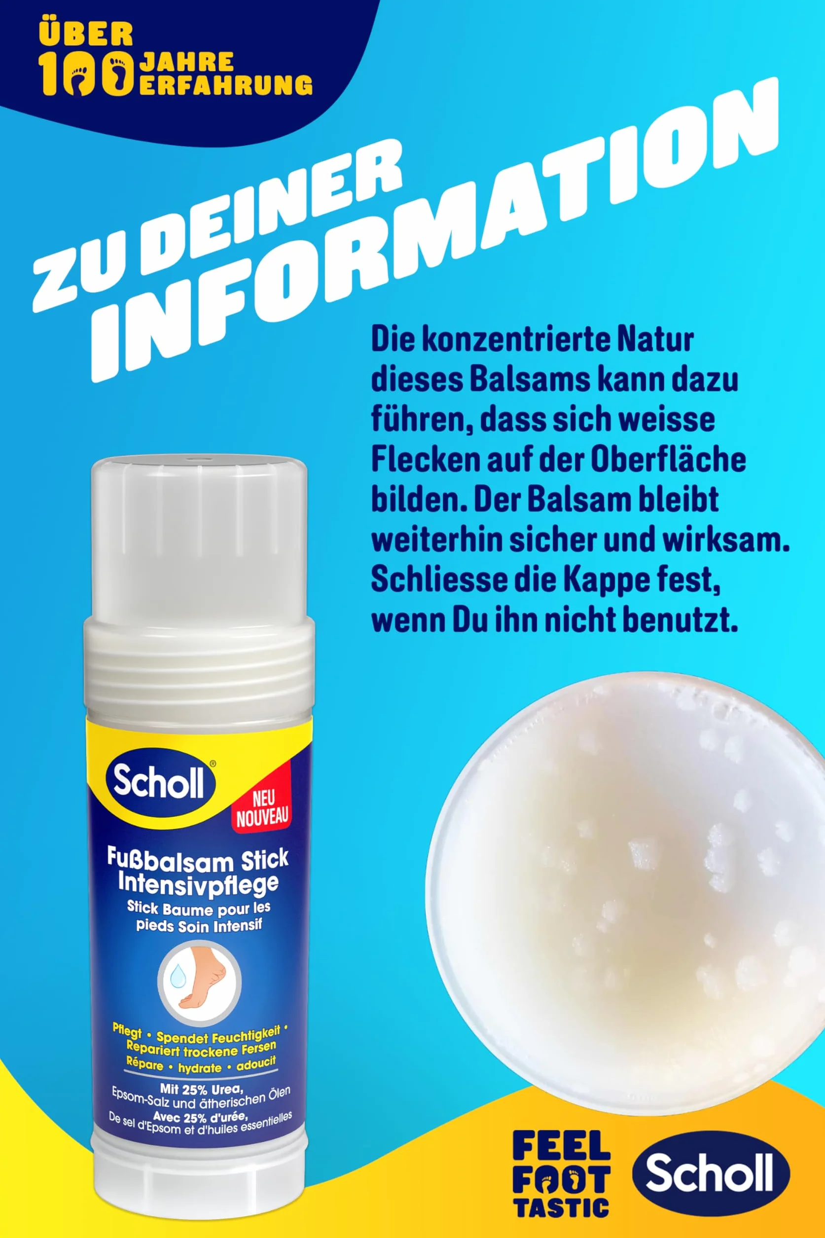 Scholl Intensywnie pielęgnujący balsam do stóp, do naprawy bardzo suchych i popękanych pięt, intensywne nawilżanie dla zdrowych stóp z 25% mocznikiem, solą Epsom i olejkami eterycznymi
