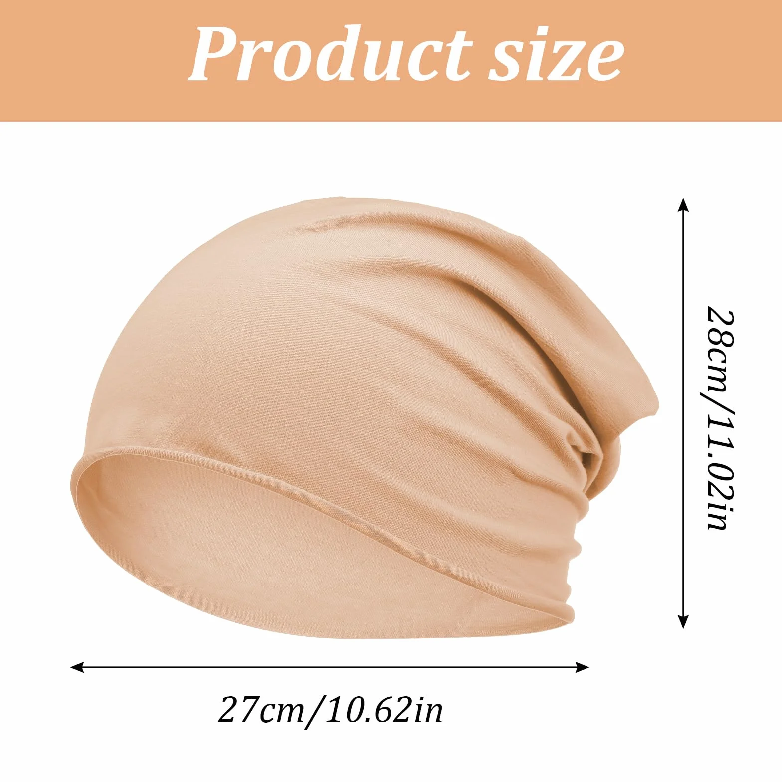 3 sztuki damskich czapek beanie, obwód głowy 53-62 cm, cienkie czapki bawełniane, czapka męska i damska, elastyczna, oddychająca czapka do biegania, do jogi, snu i na co dzień, khaki
