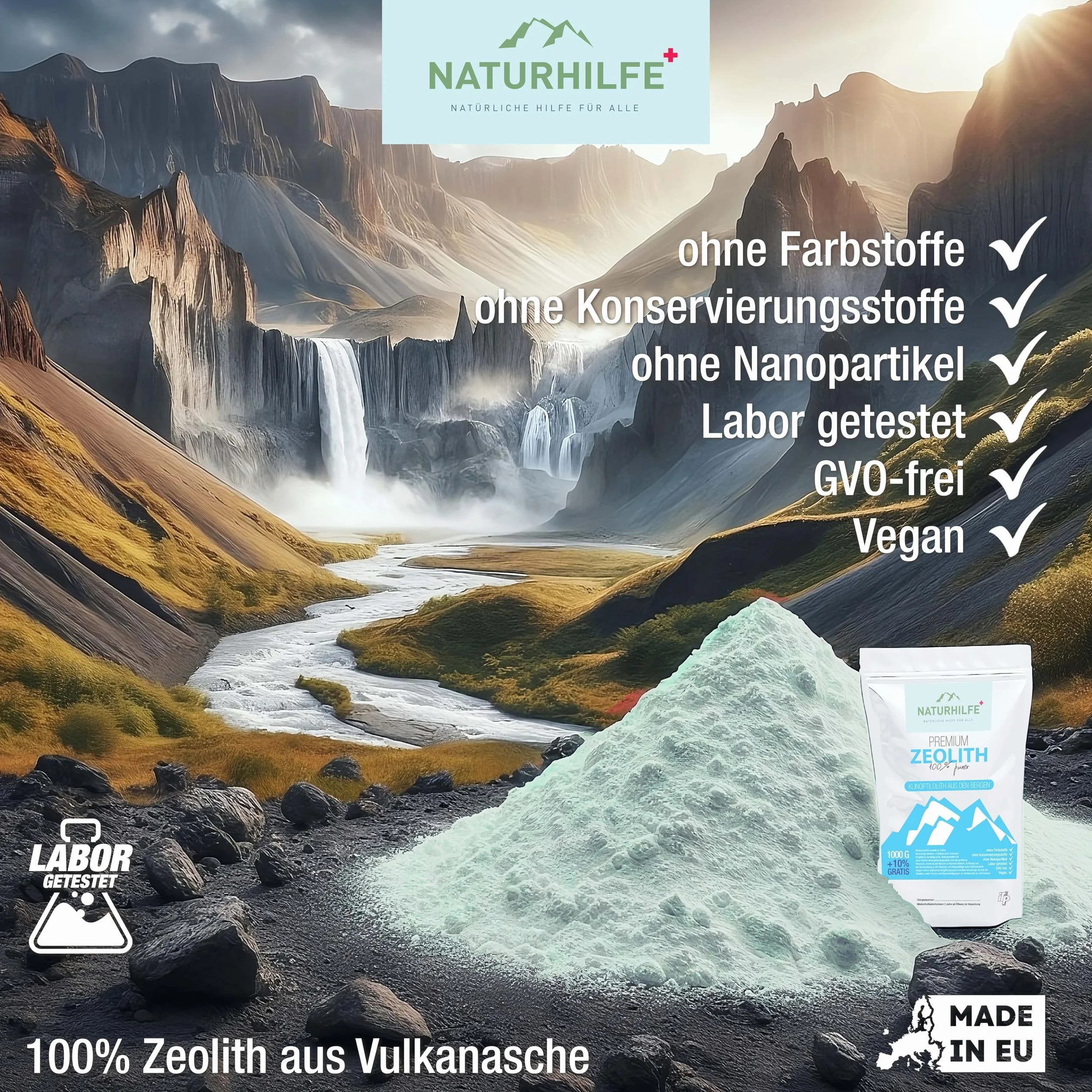 Zeolit w proszku 1100 g - Bentonit sodowy, glinka mineralna do detoksu