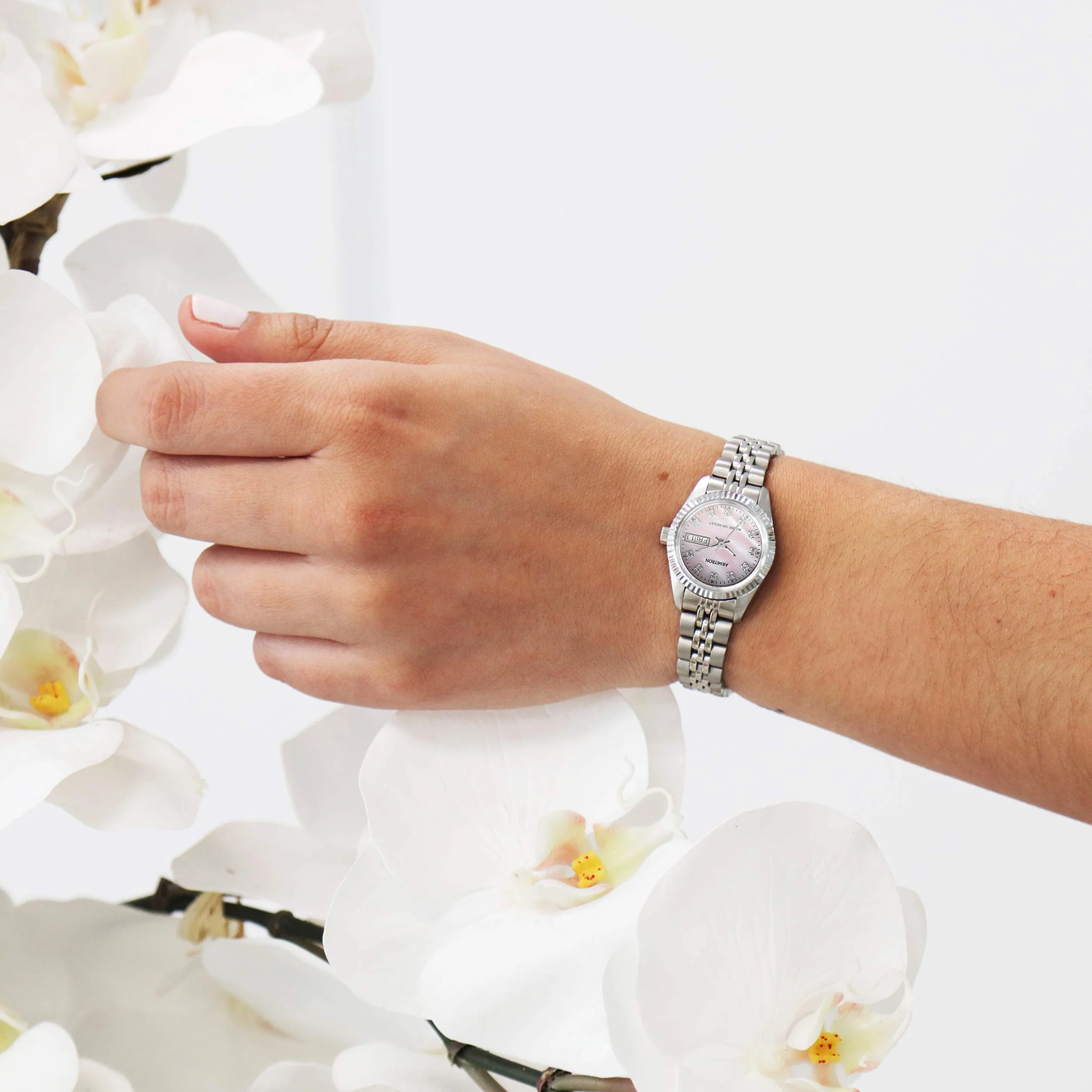 Armitron Women's Genuine Crystal Accented Day/Date Function Bracelet Watch, 75/2475