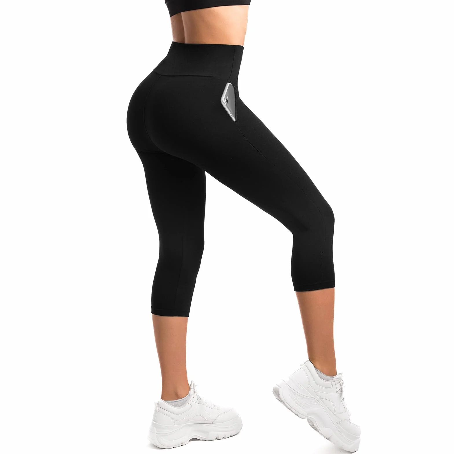 SINOPHANT Legginsy damskie z wysokim stanem, nieprzezroczyste, elastyczne legginsy z kieszeniami