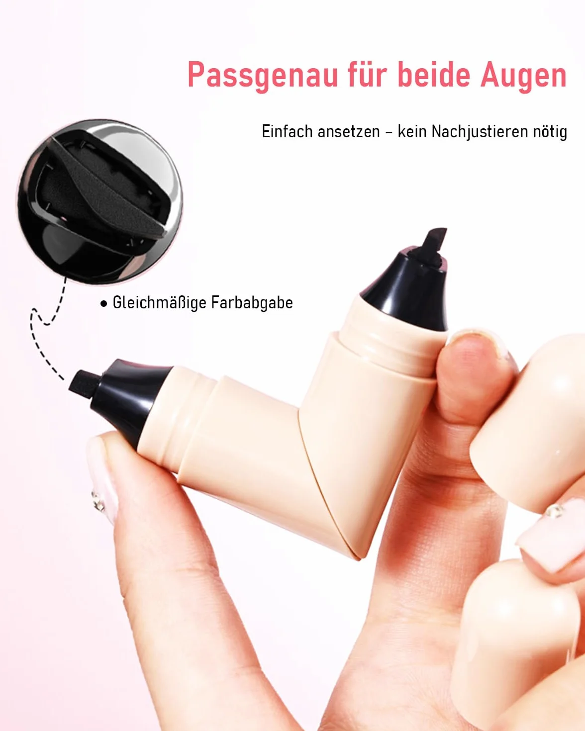 EONFAVE Stempel do eyelinera, dwustronny, wzór skrzydła na lewą i prawą stronę, precyzyjna kreska z obrotową konstrukcją, wodoodporny, długotrwały makijaż