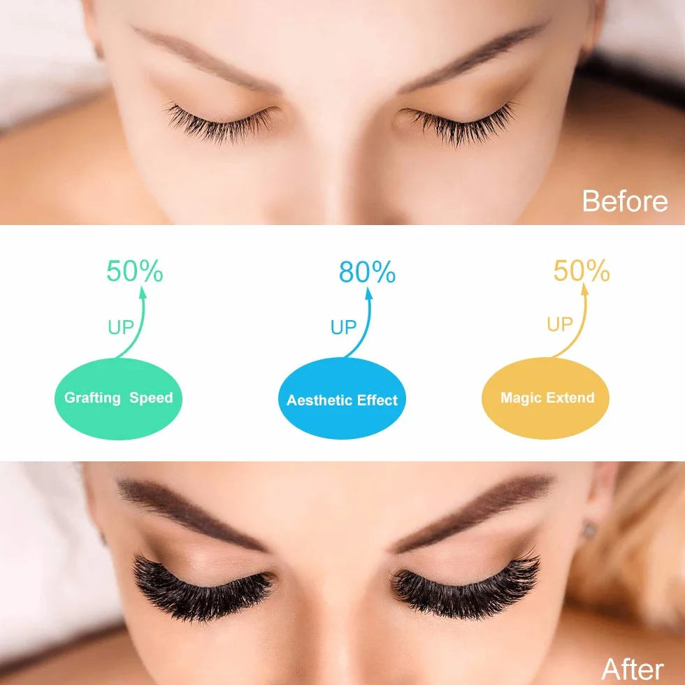 Easy Fan Lashes DD-0.07-13, rzęsy wachlarzowe do metody objętościowej, skręt C, D, przedłużenie rzęs, 8-15 mm, objętościowe rzęsy (DD-0.07,13 mm)
