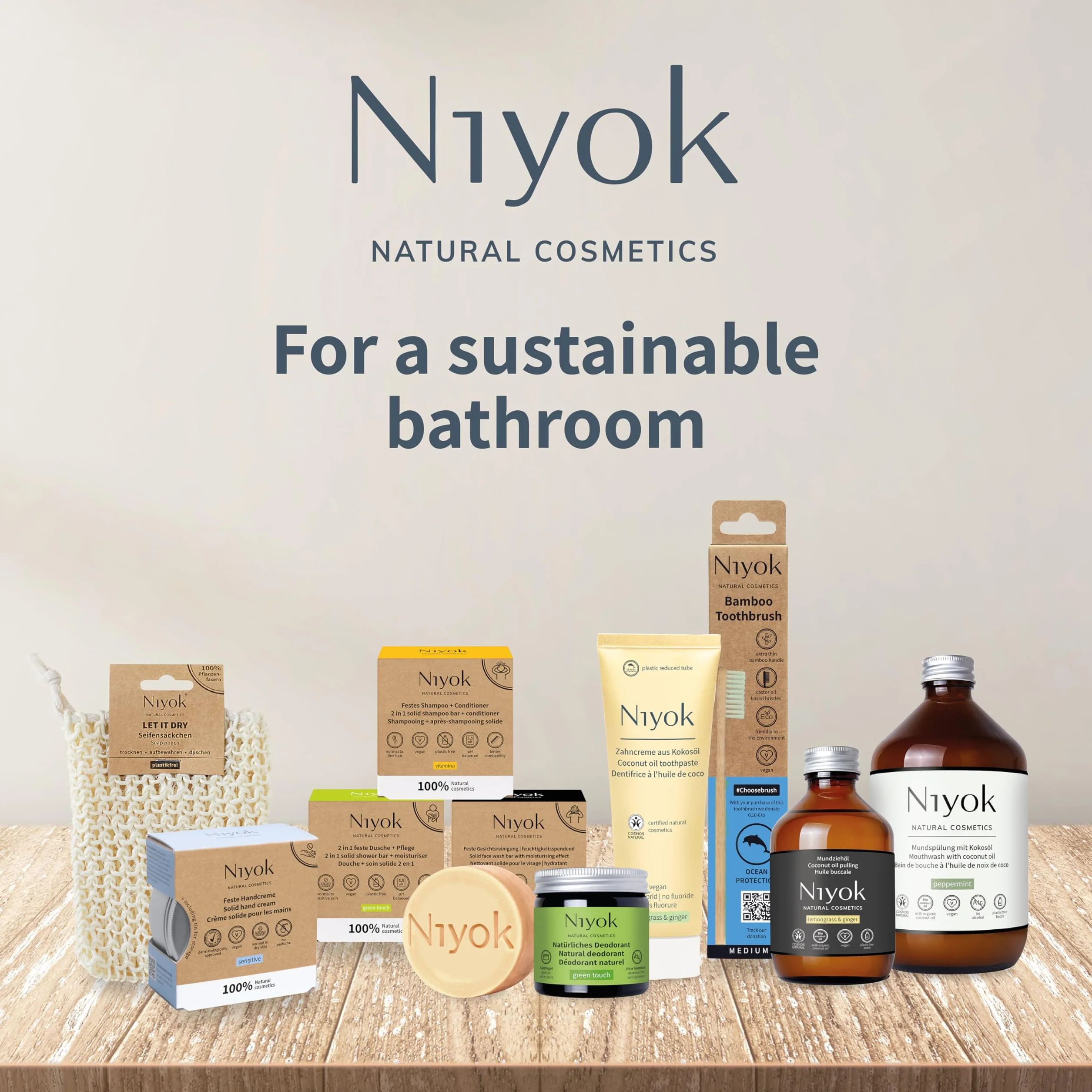 Niyok 2w1 Dezodorant krem LIGHT OCEAN 40 ml, Naturalny crem antyperspiracyjny bez aluminium, 24h ochrona przed potem i nieprzyjemnym zapachem, Krem do dezodorantu unisex, Wegański, certyfikat COSMOS