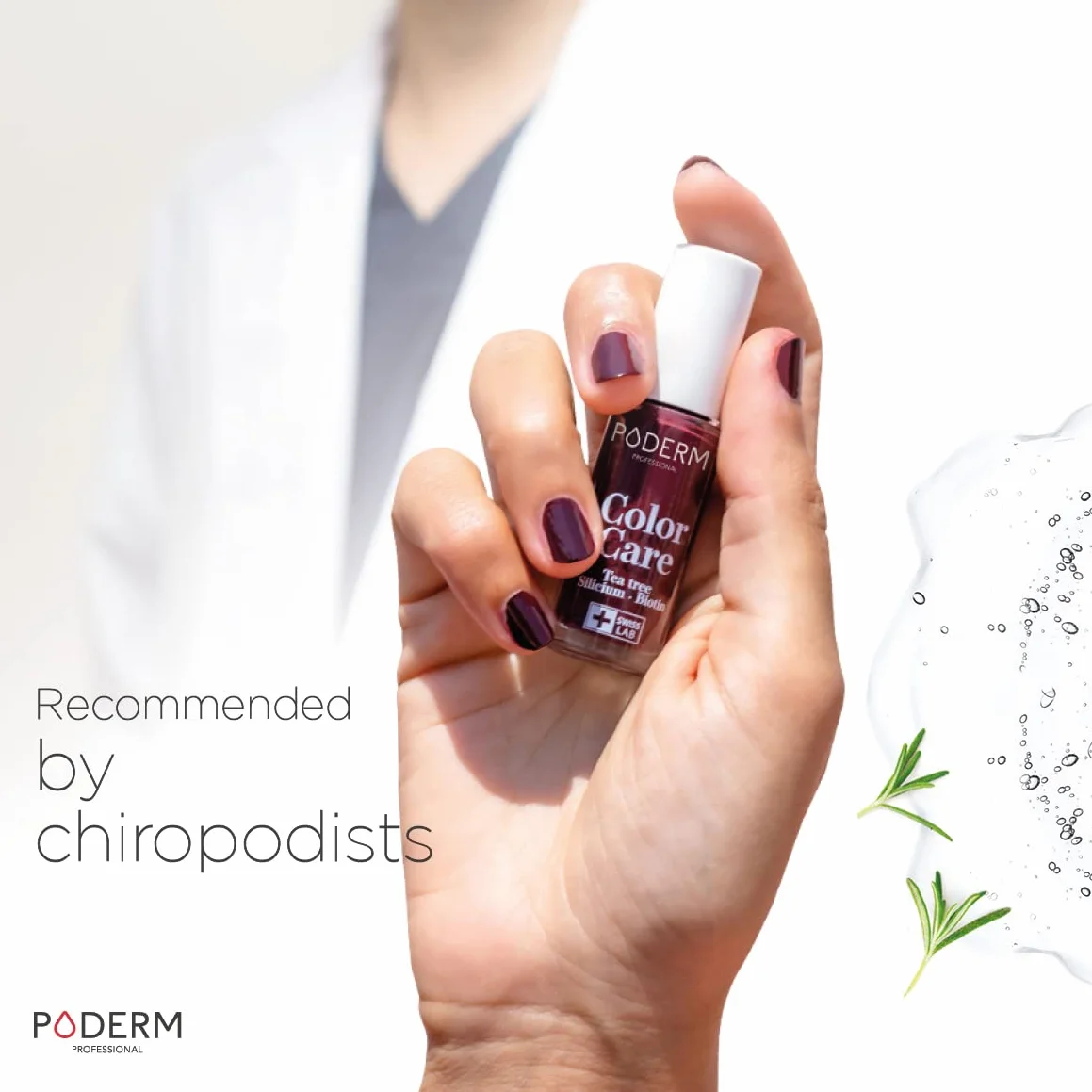 Kolorowy lakier TEA TREE Ciemna Czerwień Leczenie paznokci grzybicy żółtych uszkodzonych Profesjonalna pielęgnacja stóp dłoni Wyprodukowano w Szwajcarii