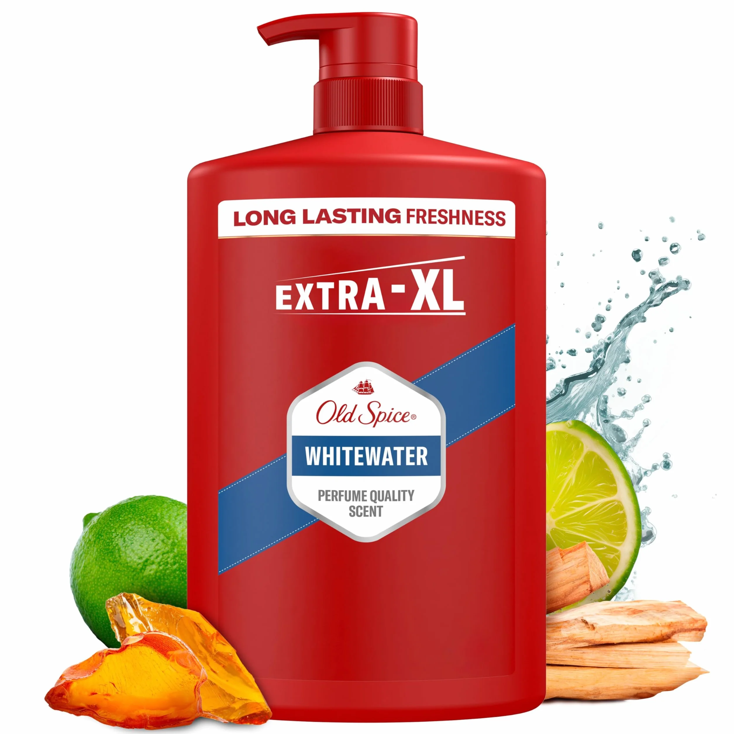Old Spice Whitewater Żel pod prysznic i szampon dla mężczyzn 1000ml, uniwersalna formuła 3 w 1 do mycia ciała, włosów i twarzy, długotrwała świeżość, głębokie oczyszczanie