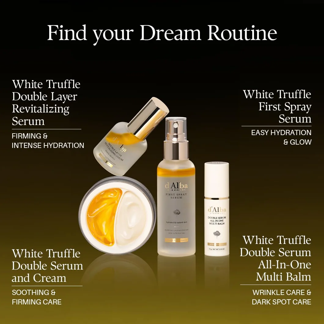 d'alba Piedmont | Italian White Truffle Double Serum All-in-one Multi Balm, Wegańska pielęgnacja skóry, Kuracja 3 w 1, Balsam do pielęgnacji oczu w sztyfcie