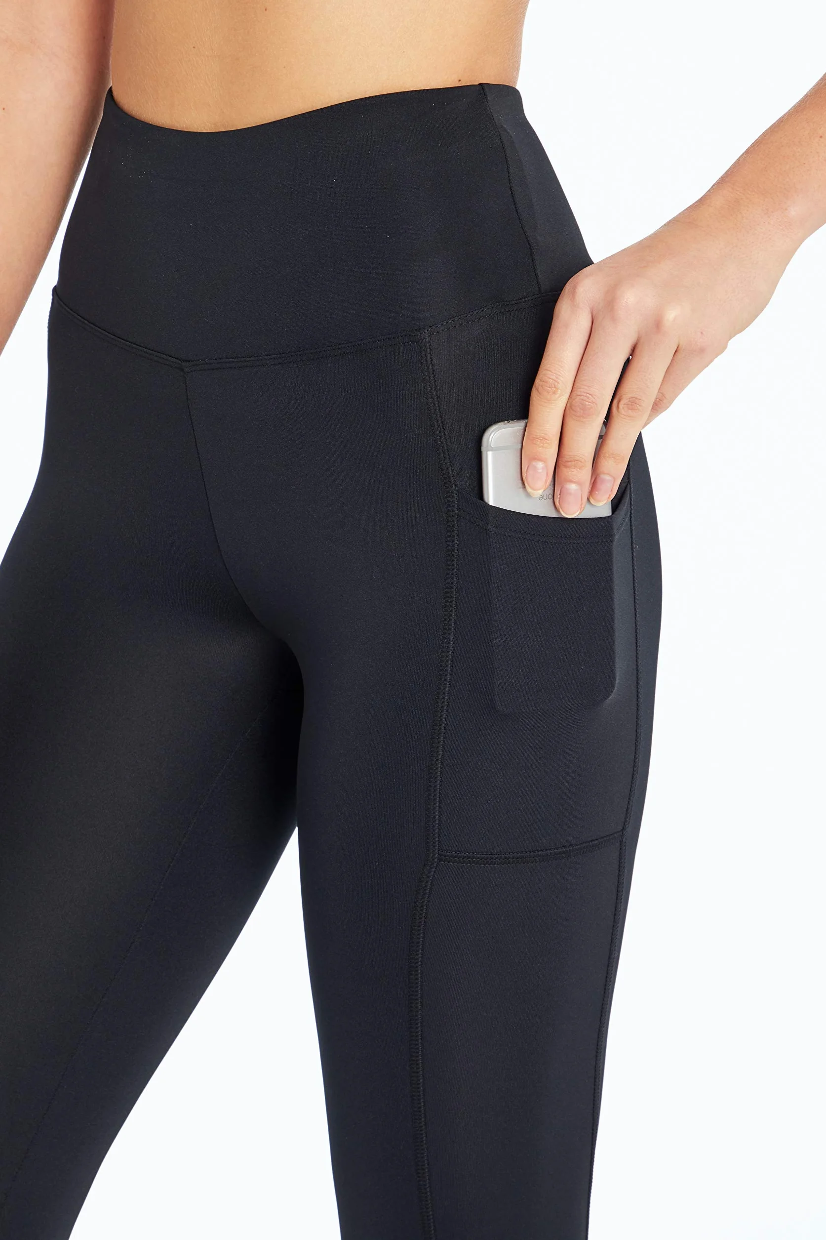 Bally Damskie legginsy z wysokim stanem z kieszeniami
