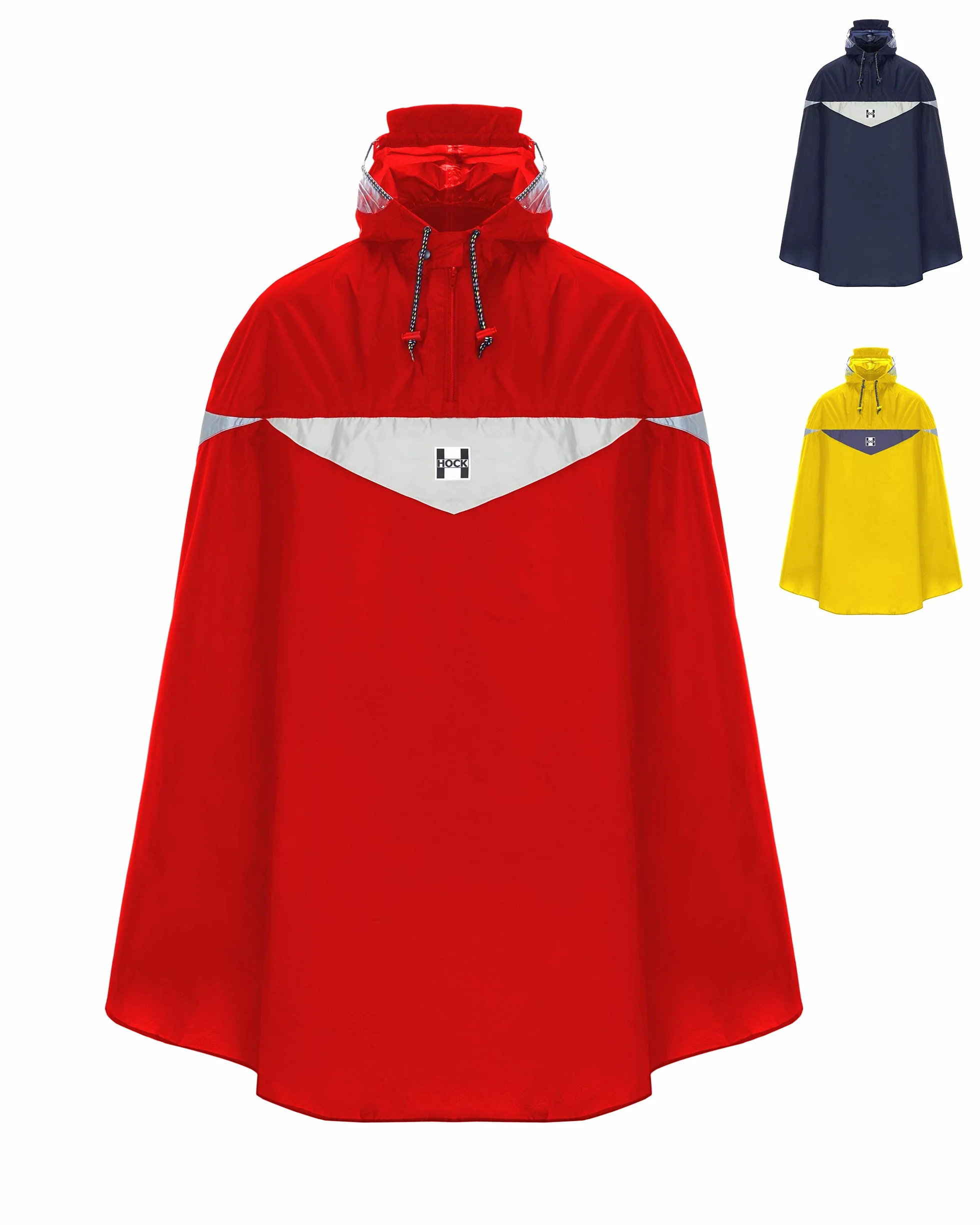 Hock Super Praktiko Radponcho, 30% redukcji, ponczo przeciwdeszczowe do roweru, dla dorosłych kobiet, logo, na wszystkie pory roku, Ob Signal, długie