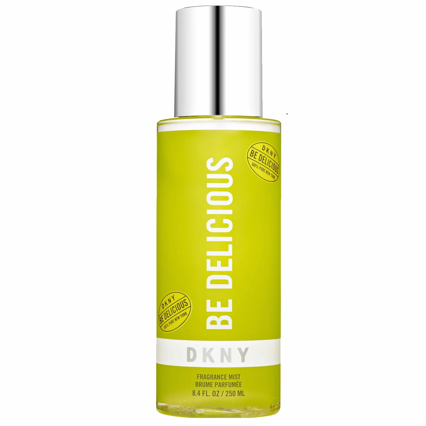 DKNY Be Delicious 100% Pure New York, mgiełka zapachowa dla kobiet, owocowo-kwiatowy zapach, do codziennego użytku, 250 ml