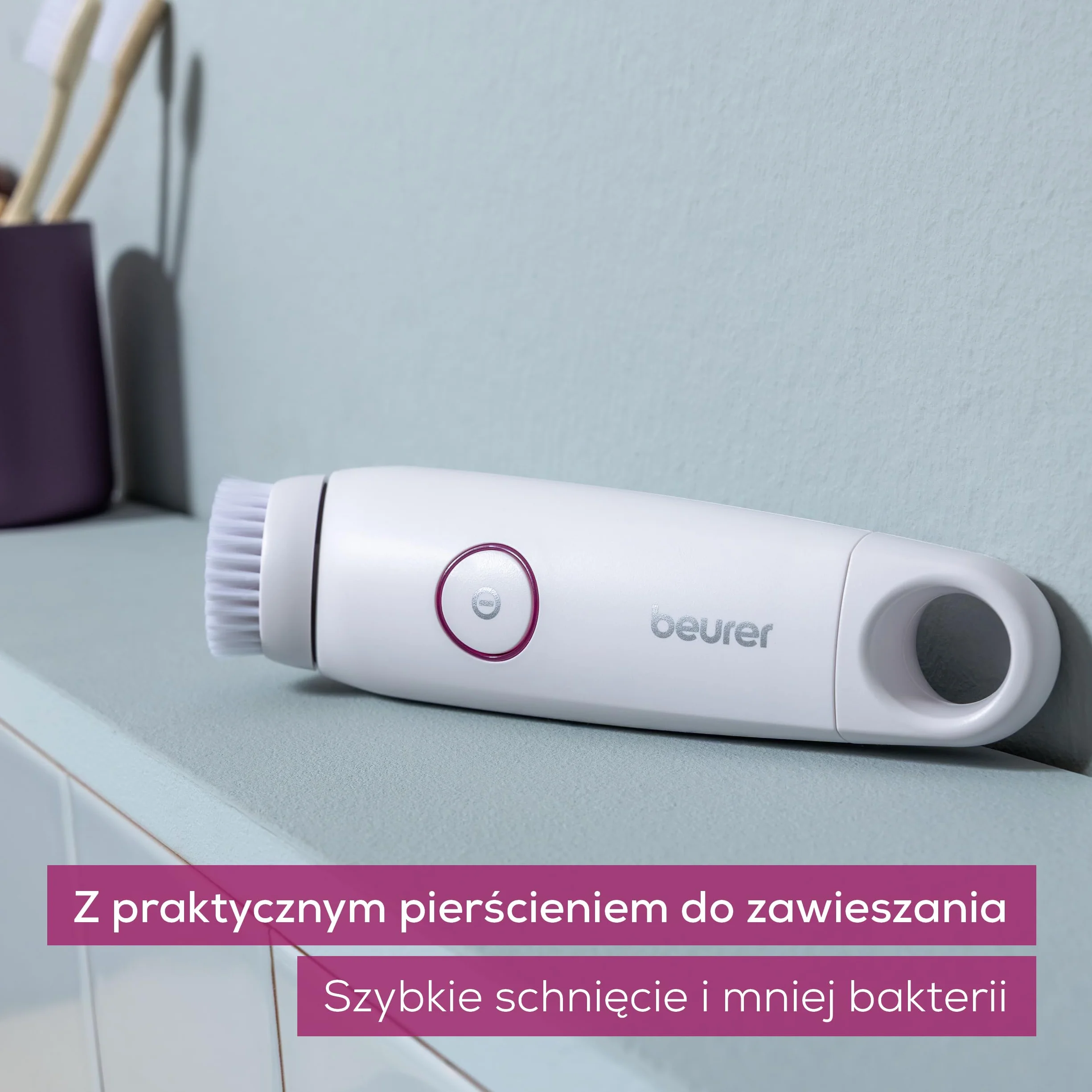 Beurer FC 45 elektryczna szczoteczka do oczyszczania twarzy, głębokie oczyszczanie dla widocznie miękkiej i promiennej skóry, 2-stopniowa rotacja, do każdego rodzaju skóry, wodoodporna, biała