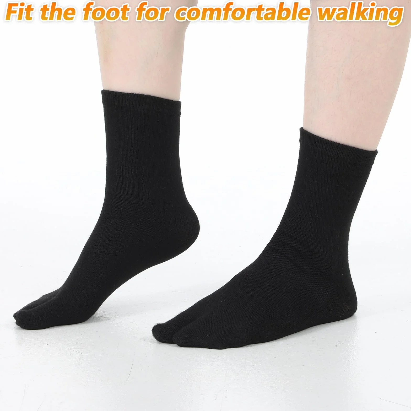 Qianyu 3 pary japońskich skarpet Tabi Unisex Tabi Flip Flop, Geta Bawełniane Split Toe, Tabi, elastyczne, miękkie i oddychające, białe i szare skarpety Tabi, dla kobiet i mężczyzn, kapcie typu Geta