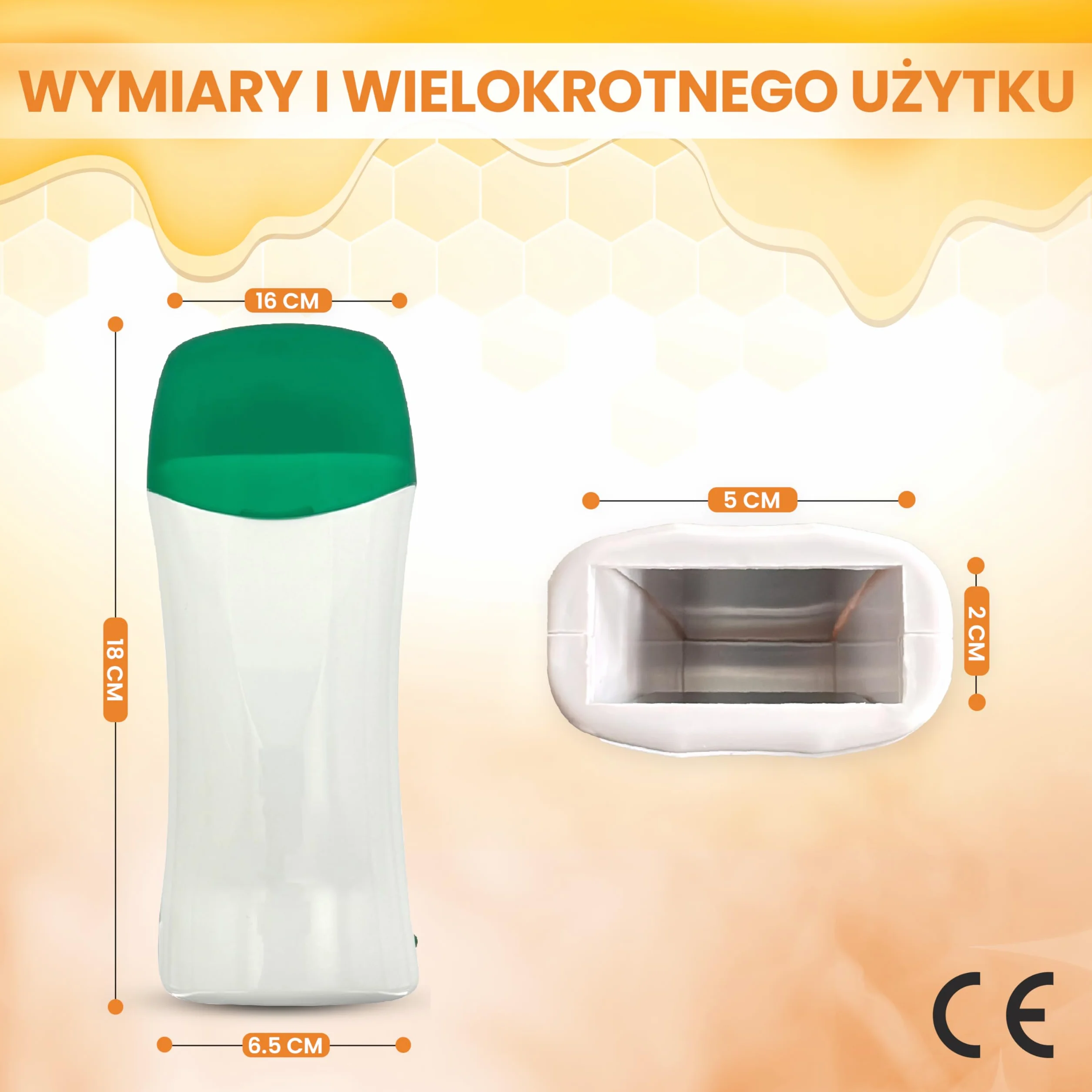 DERMAWAX Roll-On zestaw podgrzewaczy do wosku – 25 W, 230 V – w zestawie wosk miodowy roll-on 100 ml – profesjonalne usuwanie włosów za pomocą pasków woskowych – szybka i łatwa depilacja nóg, ramion