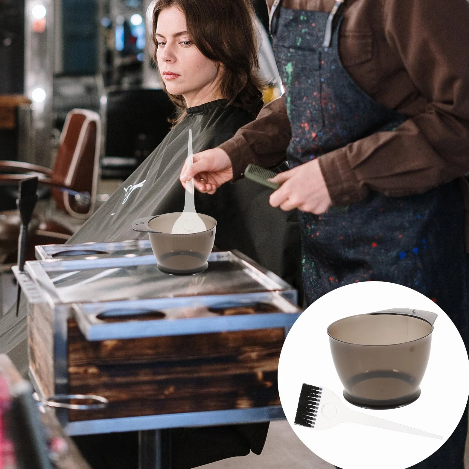 Profesjonalny zestaw do farbowania włosów w salonie fryzjerskim, zestaw do farbowania włosów, olejki do włosów, narzędzia z miską do barwienia i farbowaniem, salon DIY