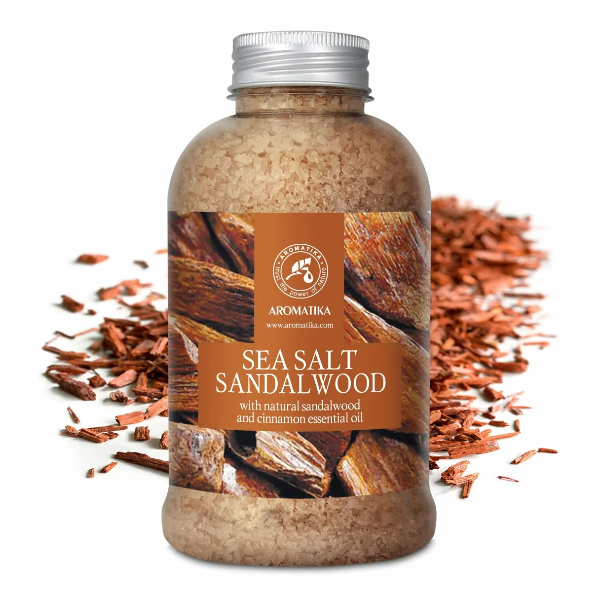 Bath Salts Sandalwood 600g Natural Sandalwood Cinnamon Essential Oil Sea Salt Relaxing Body Care