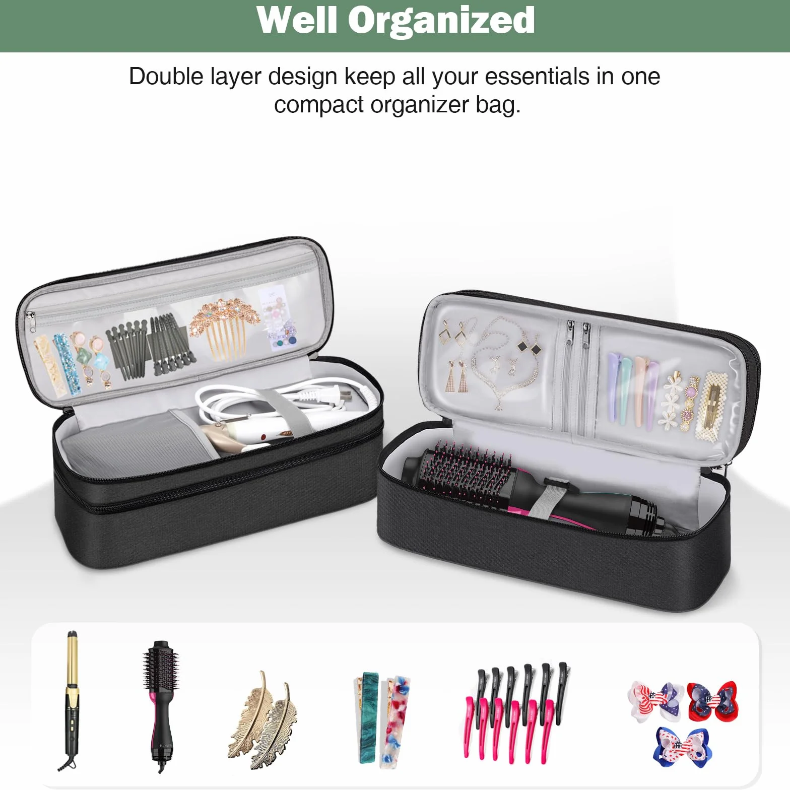 SITHON Dwuwarstwowa torba podróżna do Shark FlexStyle/SmoothStyle, Dyson Airwrap Styler i Revlon (tylko torba)