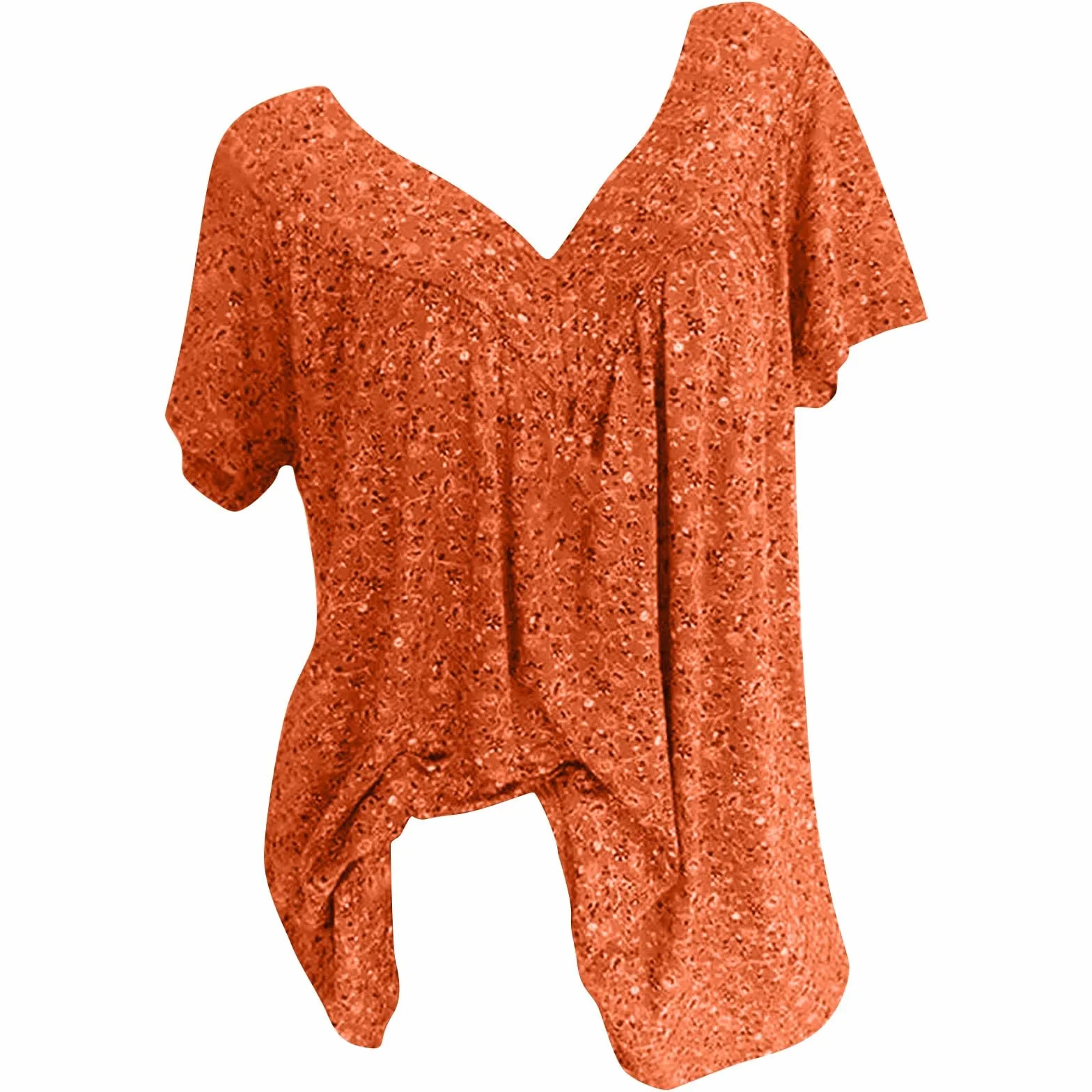 Topy damskie z krótkim rękawem letnie bluzki z nadrukiem w serek bluzki dla kobiet UK elegancka plisowana tunika top plus size luźne koszulki dla kobiet Wielka Brytania na co dzień modny top wyjściowy
