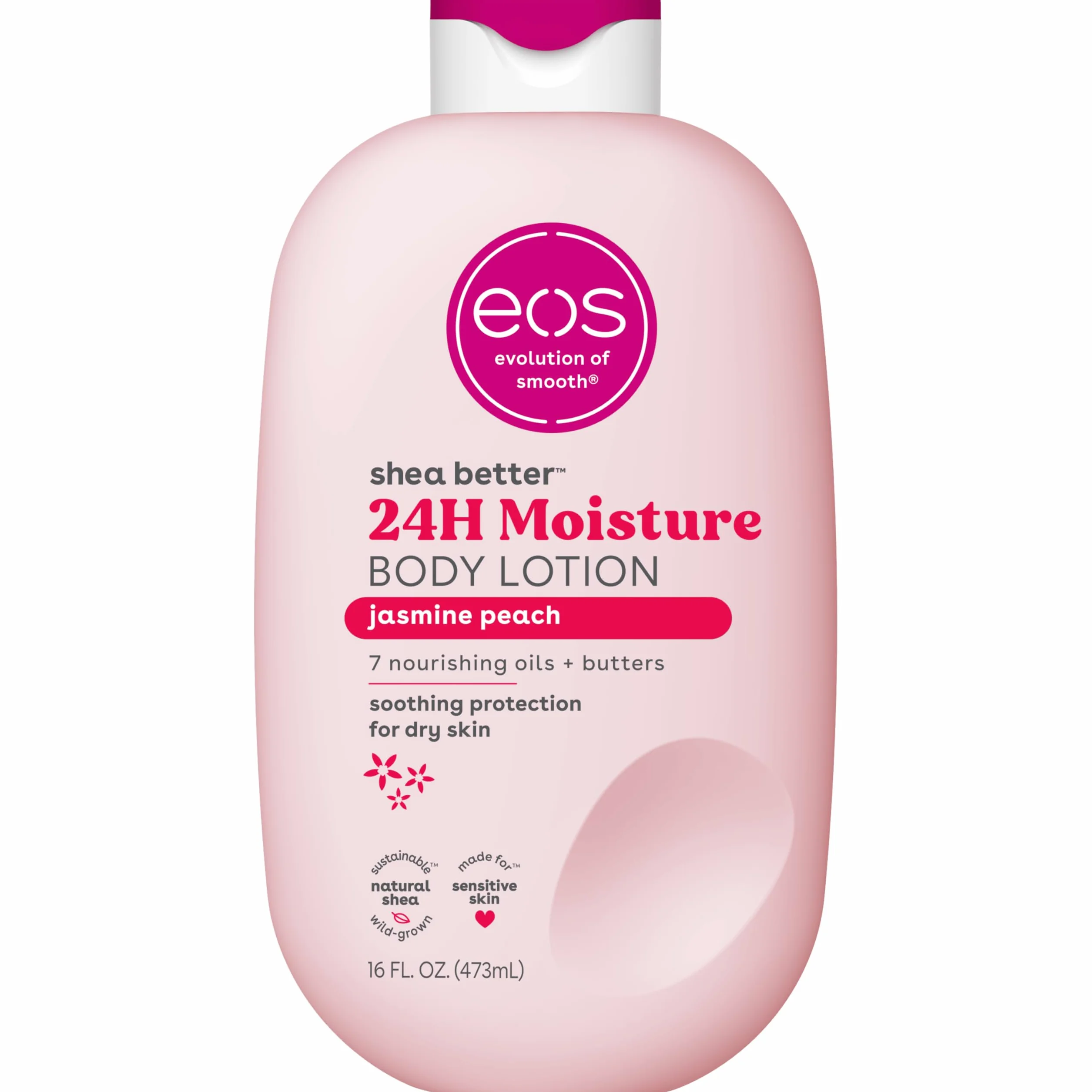 eos Balsam do ciała Shea Better Jasmine Peach 473 ml 24-godzinne nawilżanie