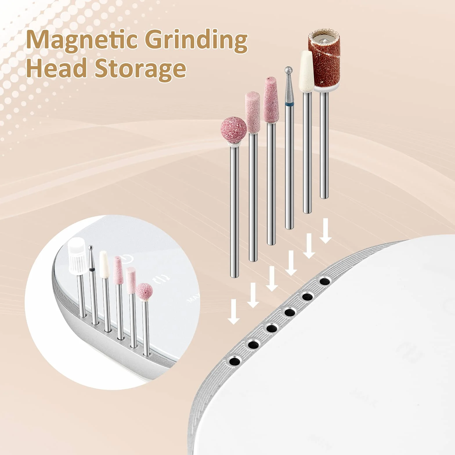 Madenia Frezarka do Paznokci, Profesjonalna Ekran Dotykowy Elektryczna Frezarka do Paznokci, 35000 obr./min, do Manicure i Pedicure Sztuczne Paznokcie, z Cyfrowym Wyświetlaczem HD
