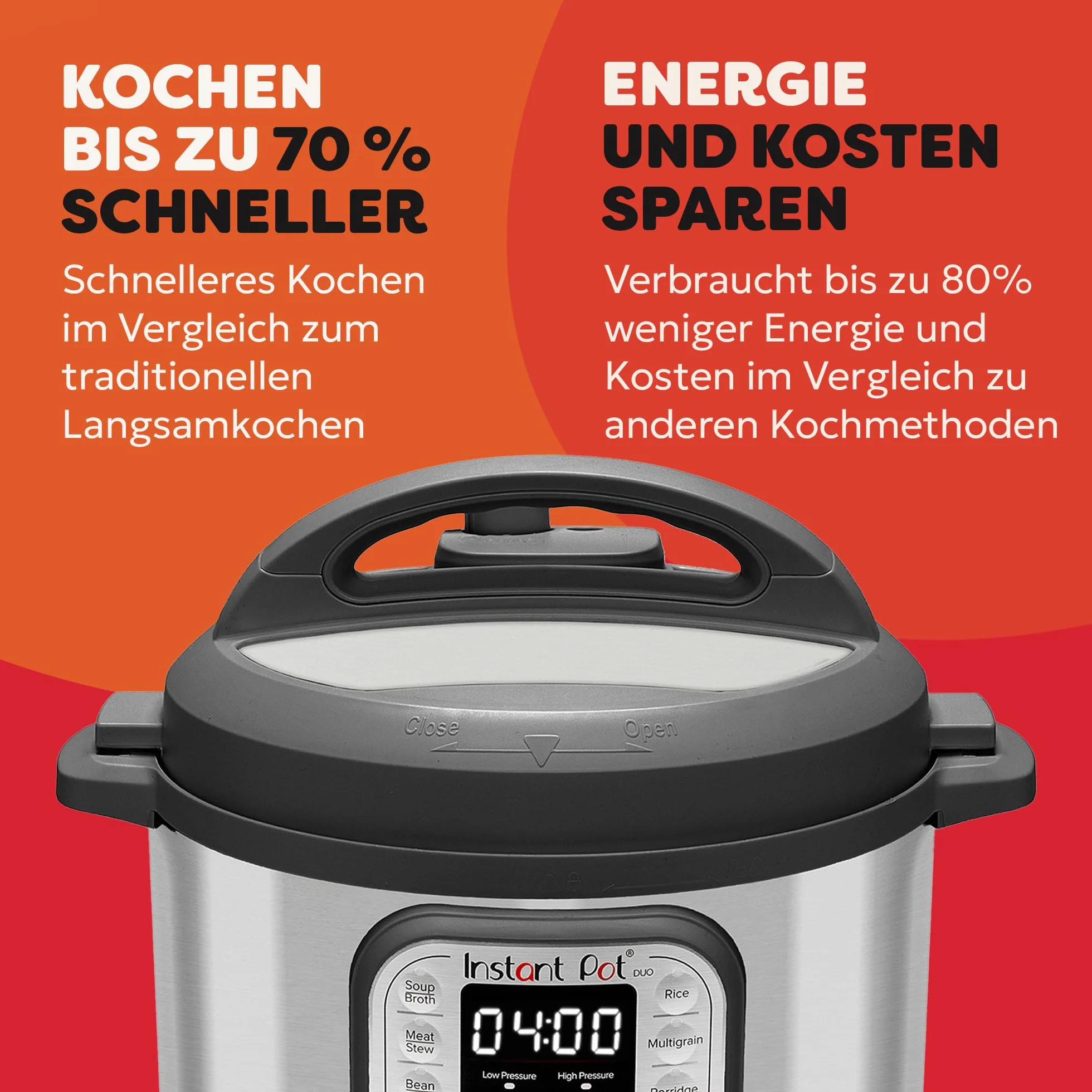 Instant Pot Duo 7-w-1 multicooker 5,7L – szczotkowana stal nierdzewna, duży szybkowar, wolnowar, ryżowar, patelnia do smażenia, jogurtownica, parownica i podgrzewacz żywności, zmywacza do zmywarki