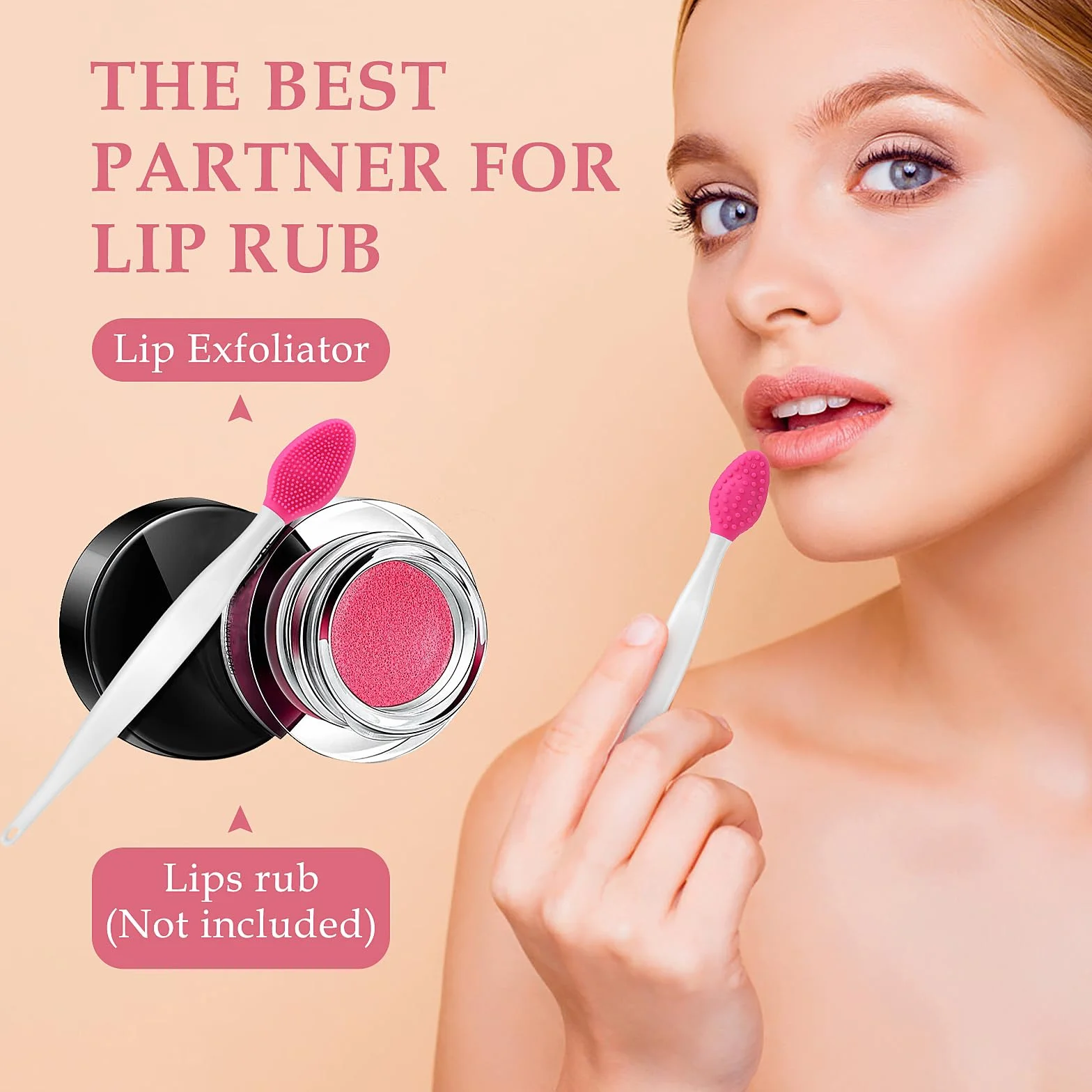 WLLHYF 5 sztuk pędzli do peelingu ust, dwustronne silikonowe narzędzie do peelingu, mini pędzelek do ust dla mężczyzn i kobiet, rozjaśniające ciemne usta, gładszy wygląd ust (zestaw 3)